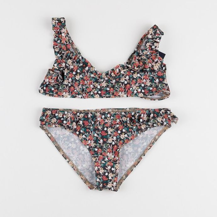 Frangin Frangine - maillot de bain fleurs foncées - 10 ans