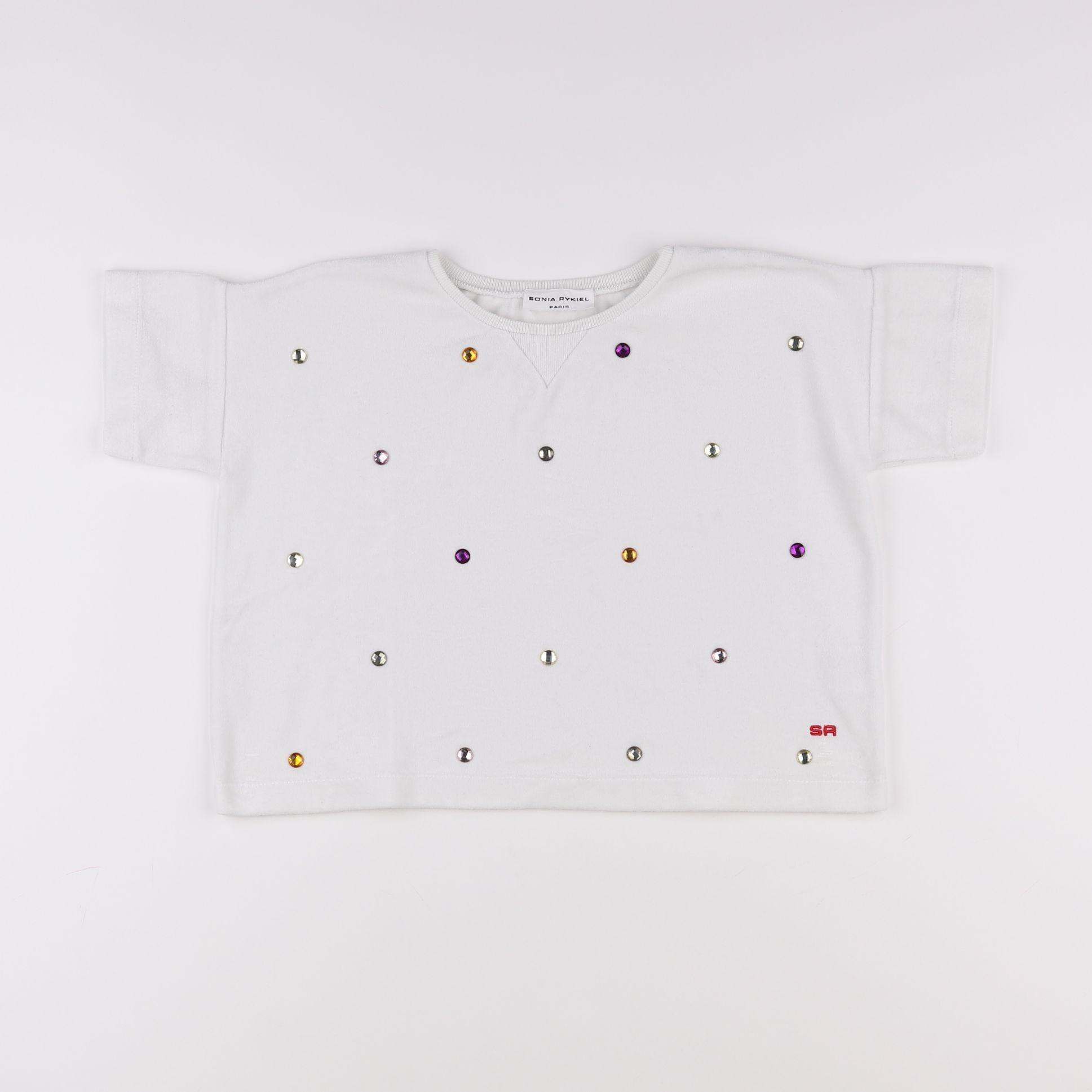 Sonia Rykiel - tee-shirt blanc, argent - 10 ans