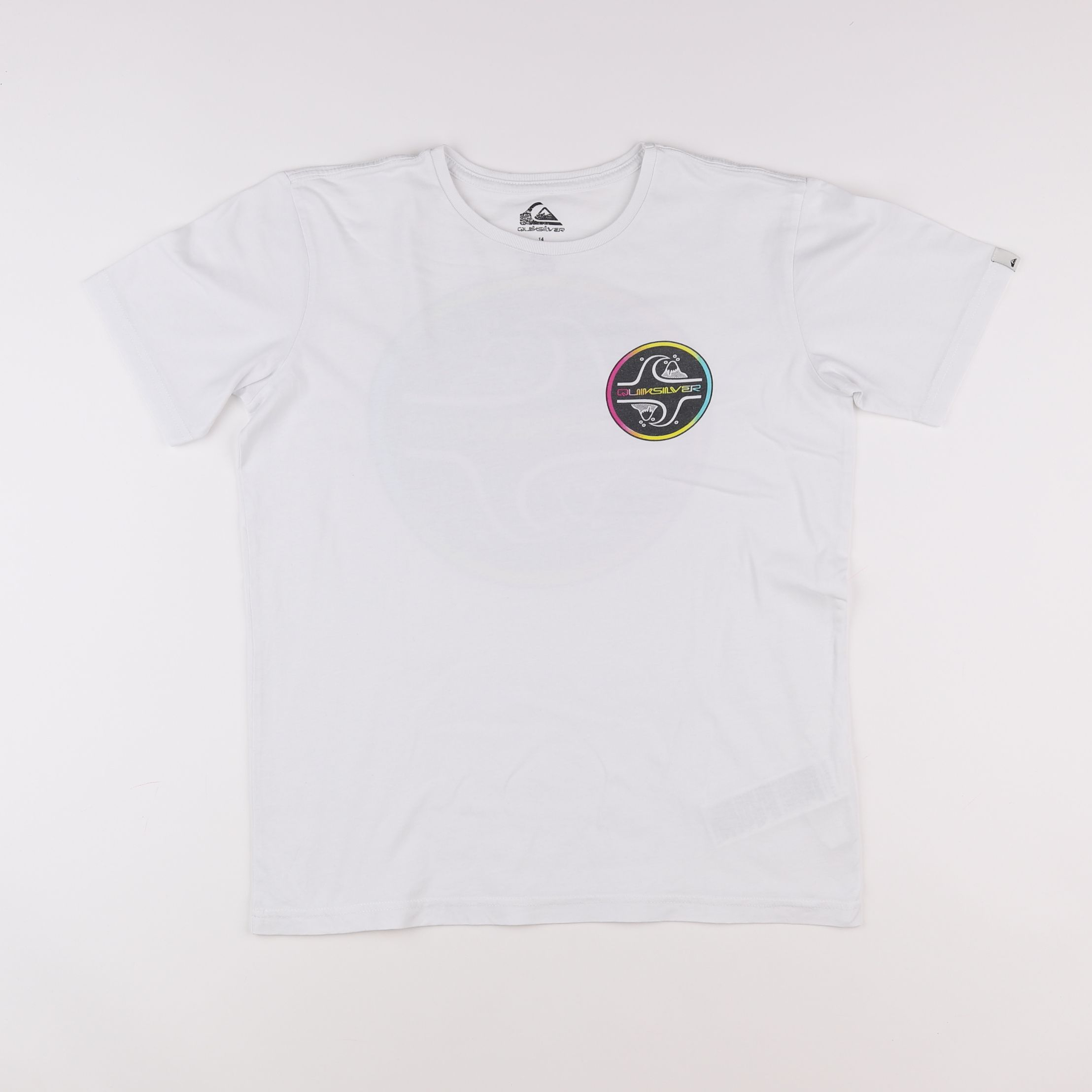 Quiksilver - tee-shirt imprimé au dos blanc, multicolore - 14 ans