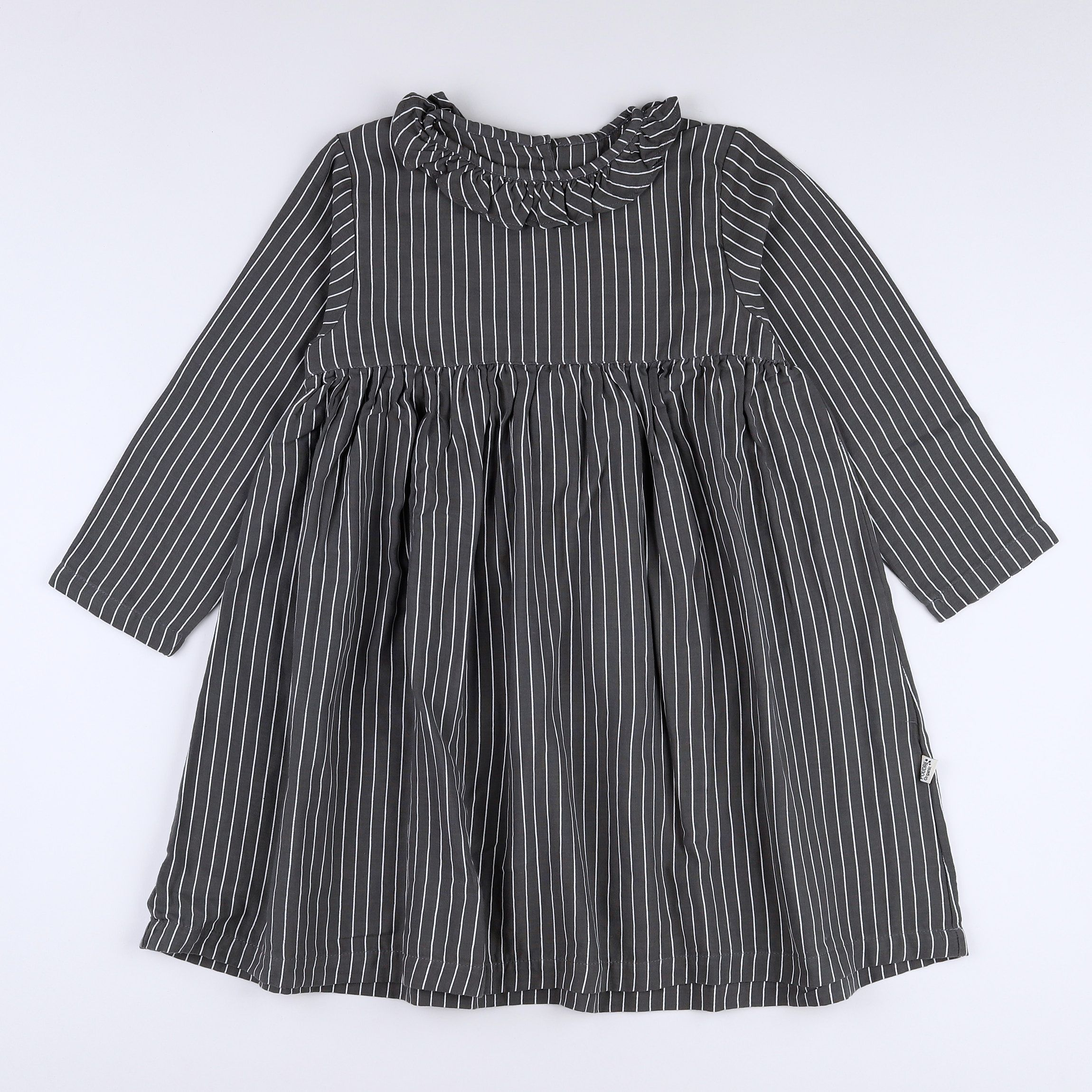 Poudre Organic - robe gris boutons dos - 8 ans