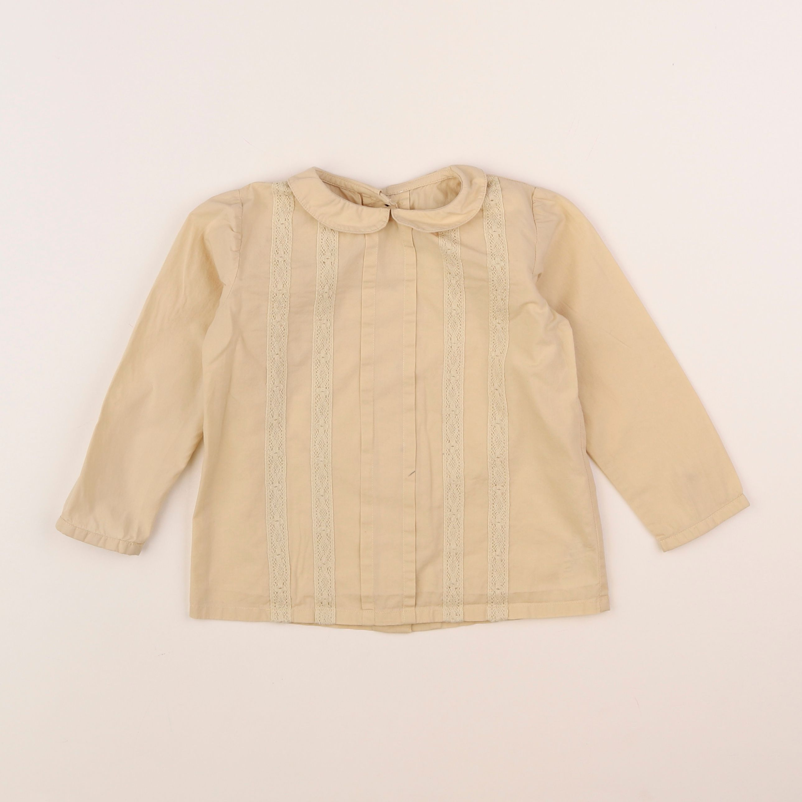 Bonnet à Pompon - blouse beige - 3 ans