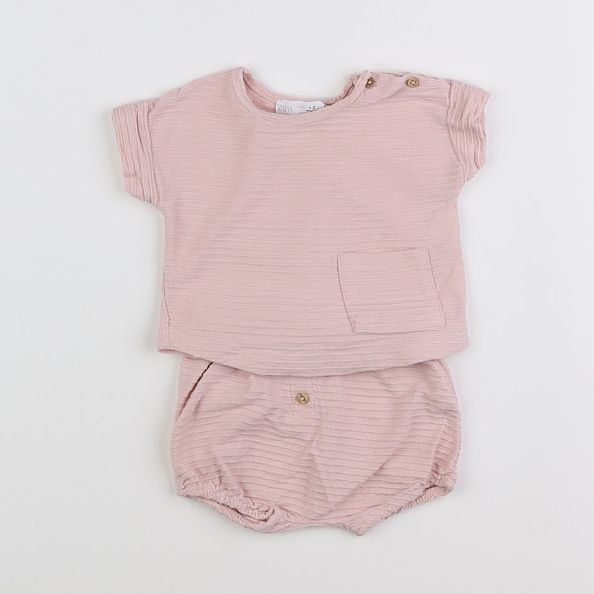 Zara - ensemble rose - 1/3 mois