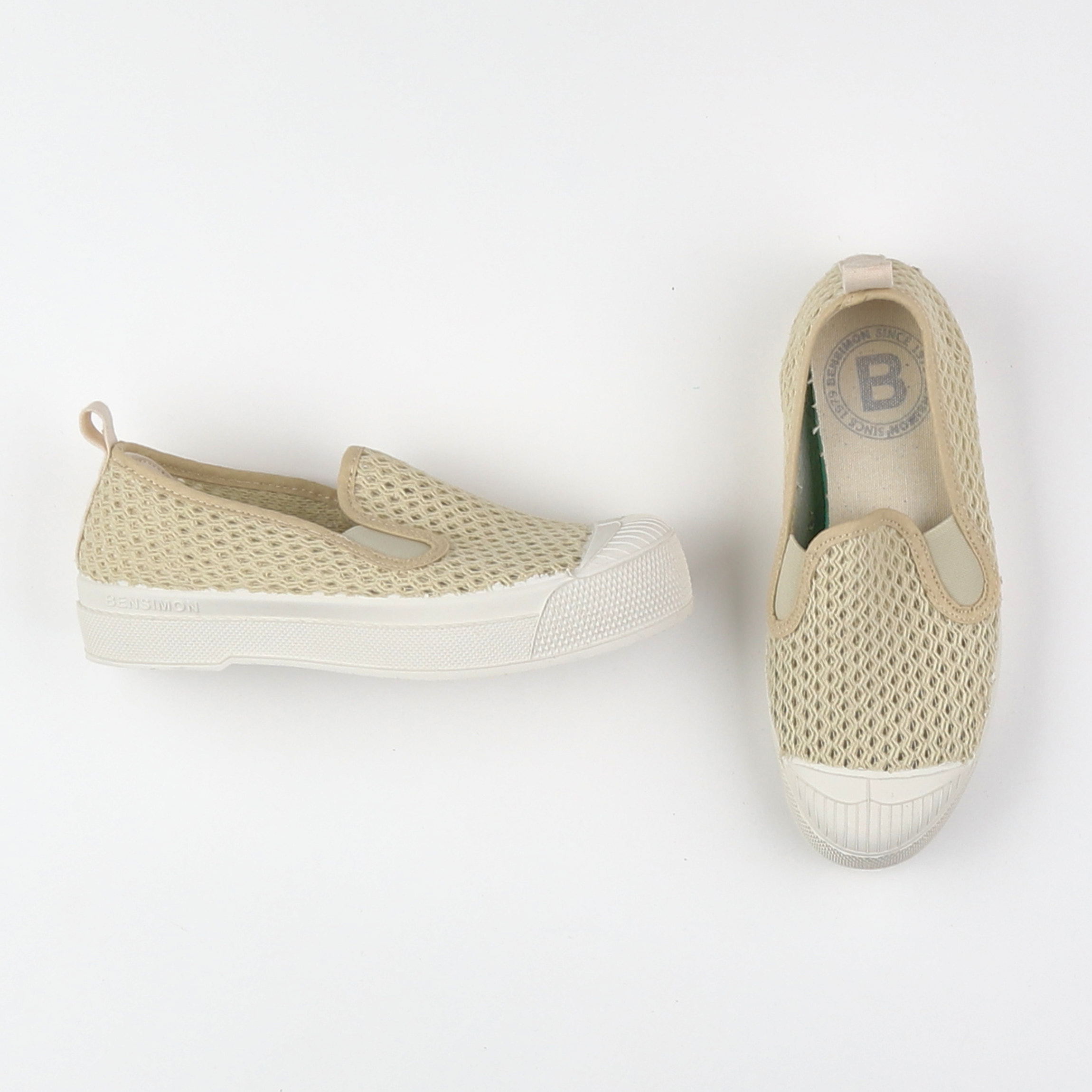 Bensimon - tennis élastique beige (neuf) - pointure 34