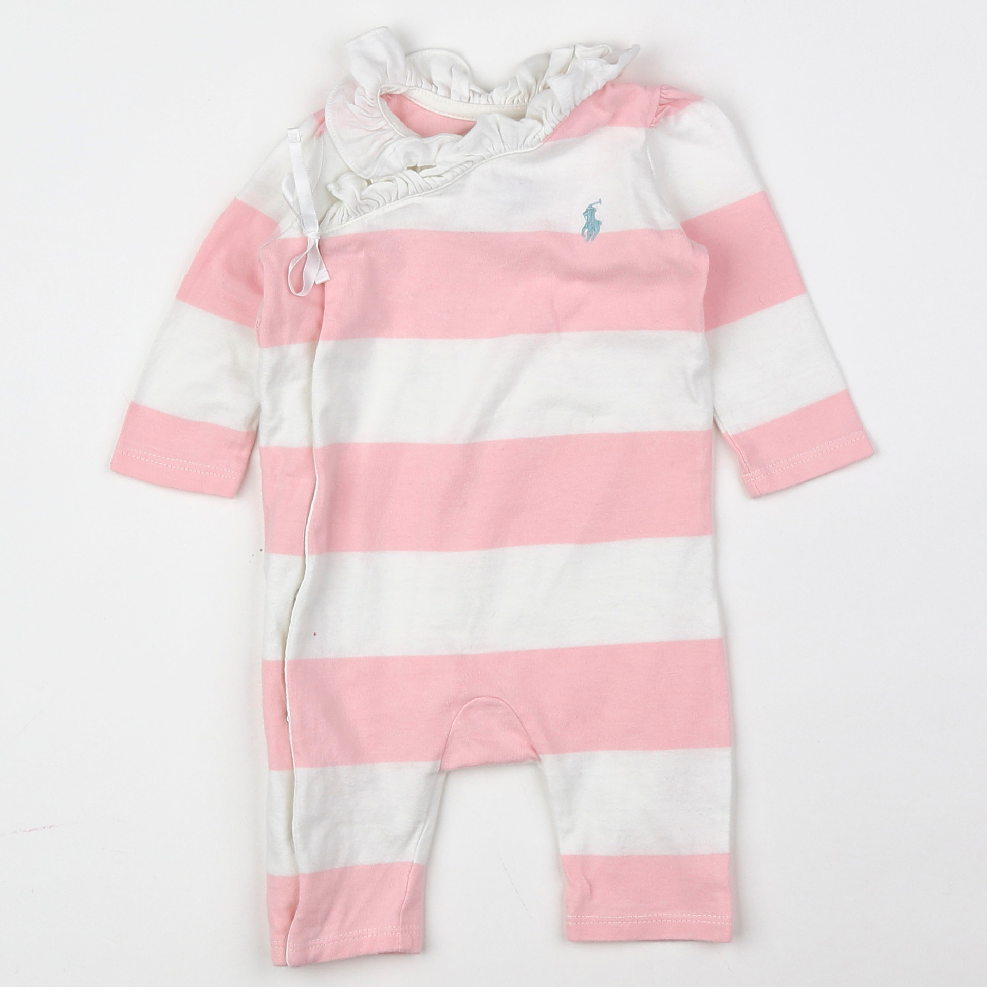 Ralph Lauren - pyjama coton blanc, rose - 3 mois