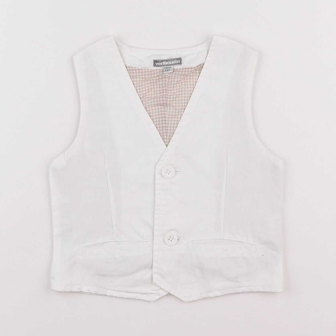 Vertbaudet - gilet blanc - 4 ans