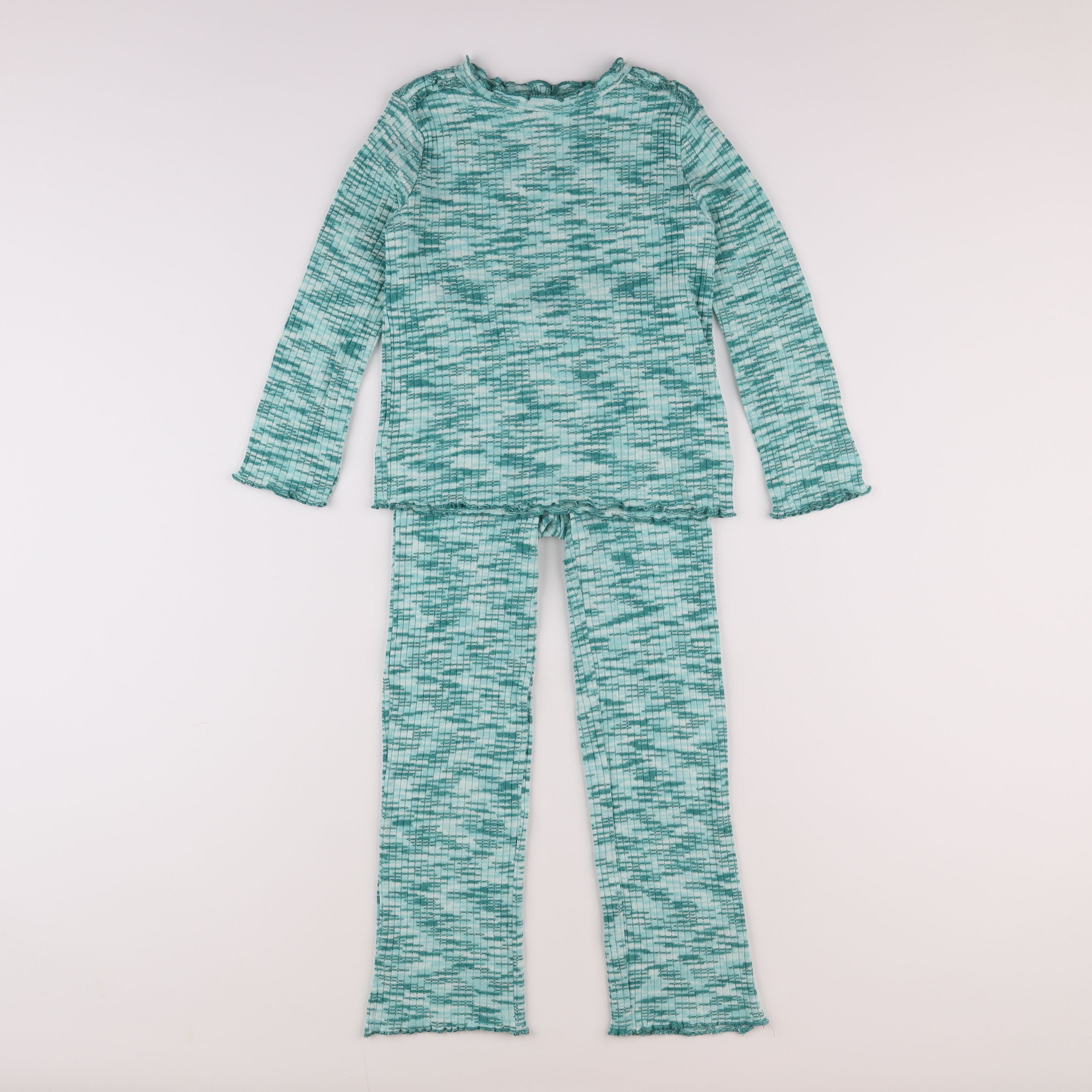 H&M - ensemble blanc, vert - 7/8 ans