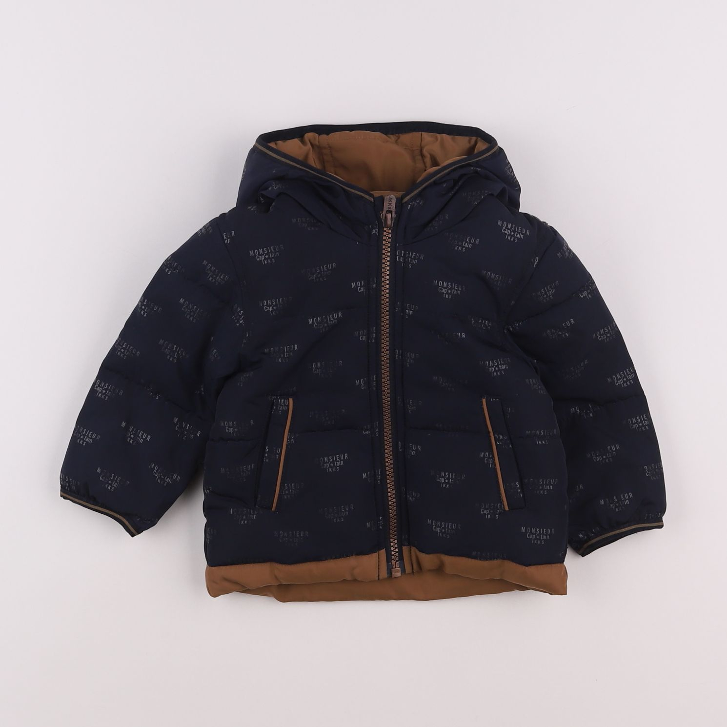 IKKS - parka bleu - 12 mois