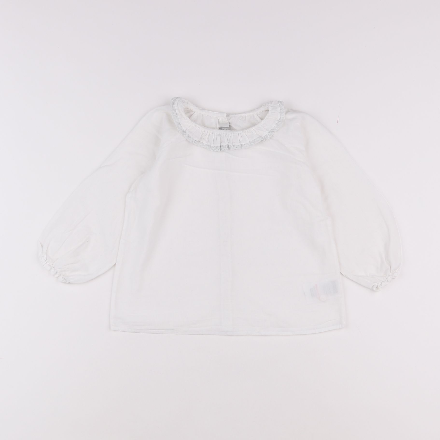 Bonnet à Pompon - blouse blanc - 3 ans