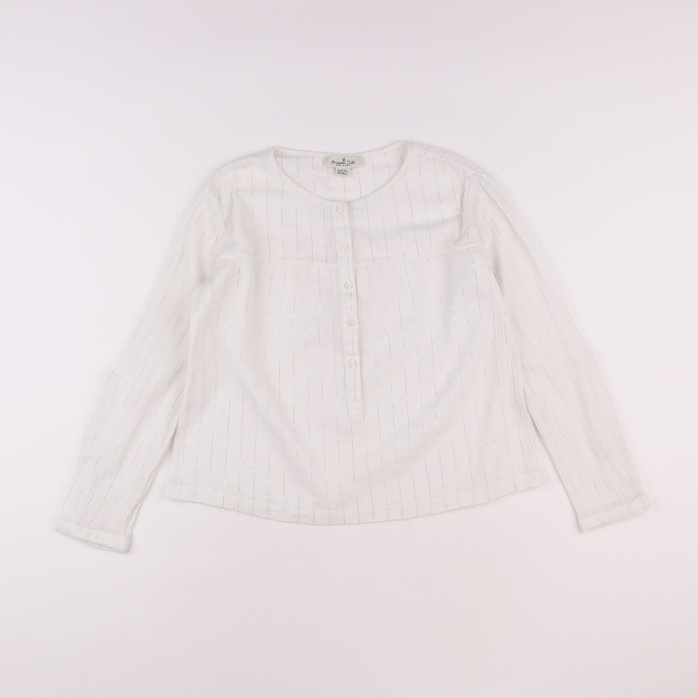 Massimo Dutti - blouse blanc, argent - 9/10 ans