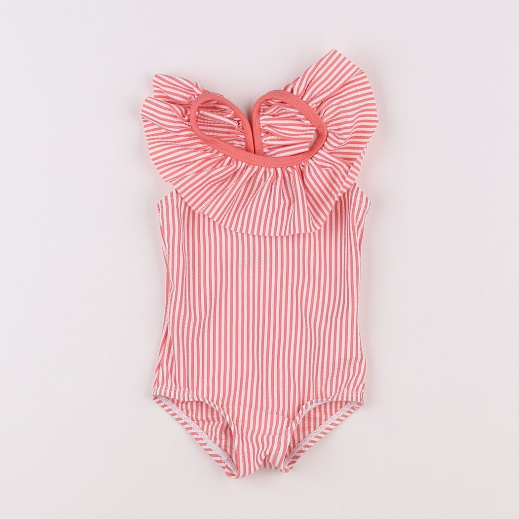 Vertbaudet - maillot de bain rose, blanc - 3 mois