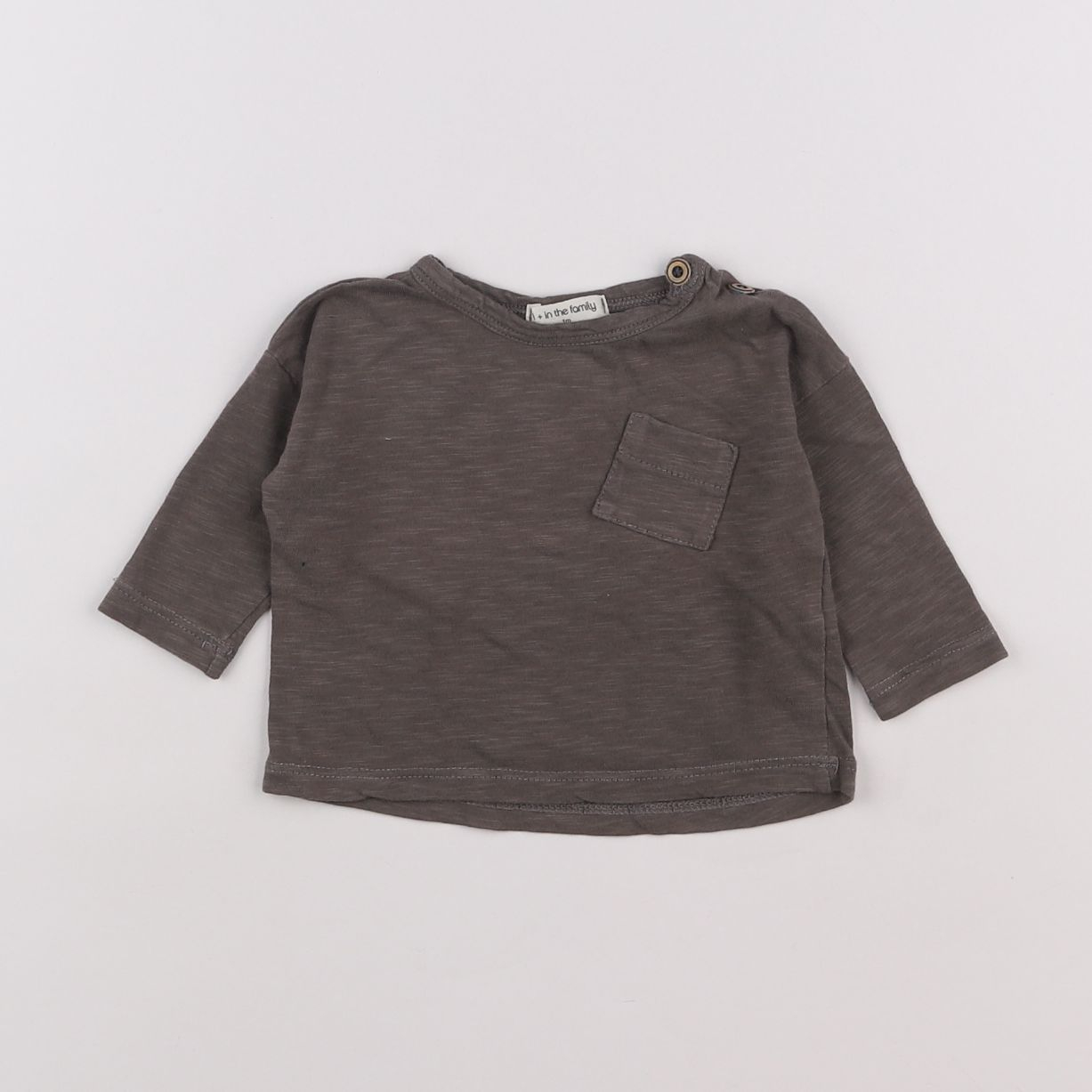 1+ In the family - tee-shirt marron - 1 mois