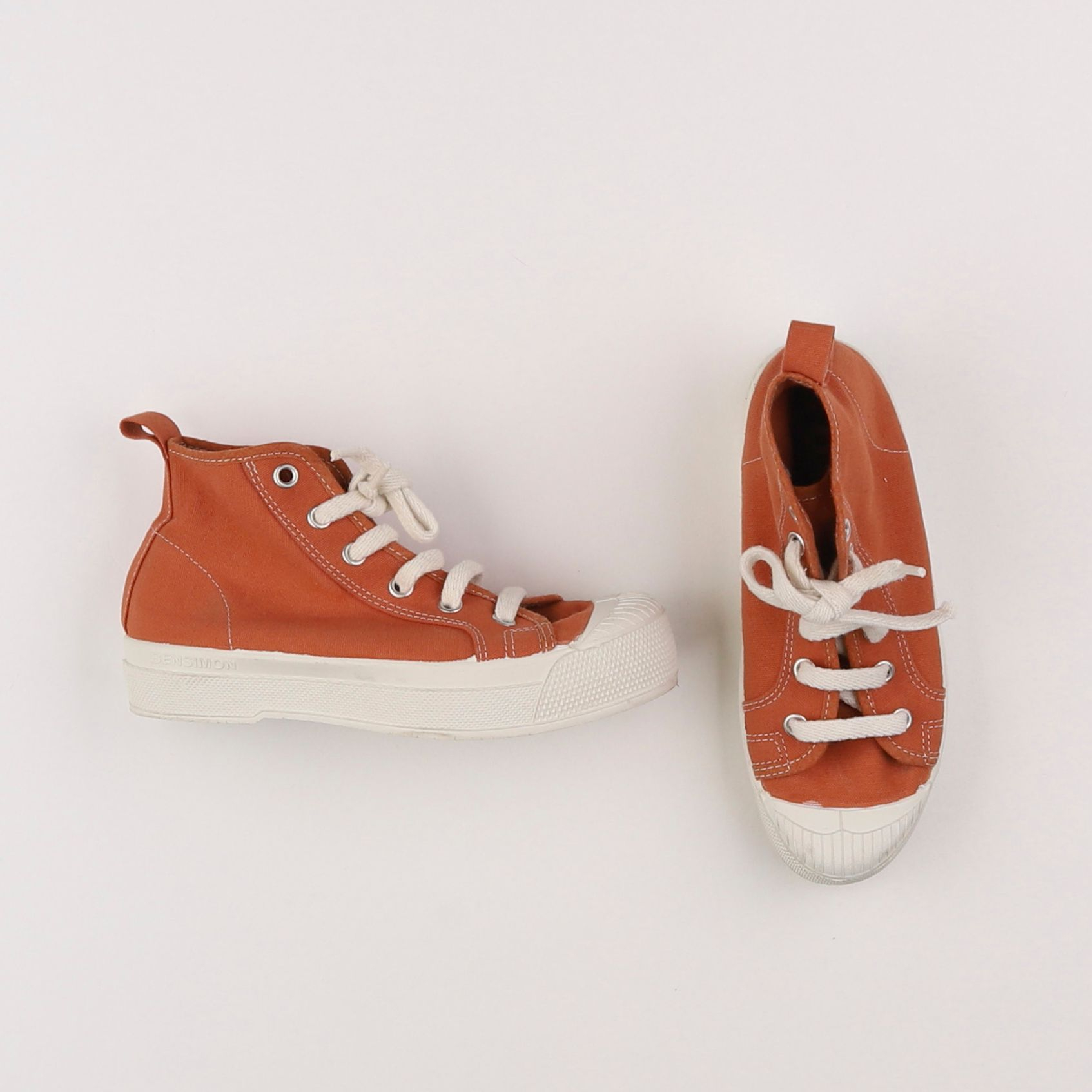 Bensimon - tennis à scratch/ lacets marron - pointure 31