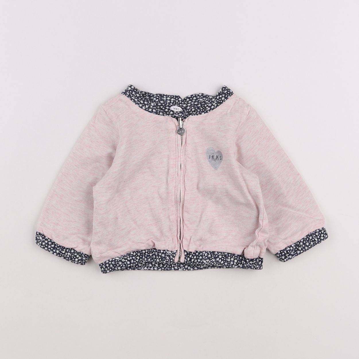 IKKS - sweat bleu, rose - 9 mois