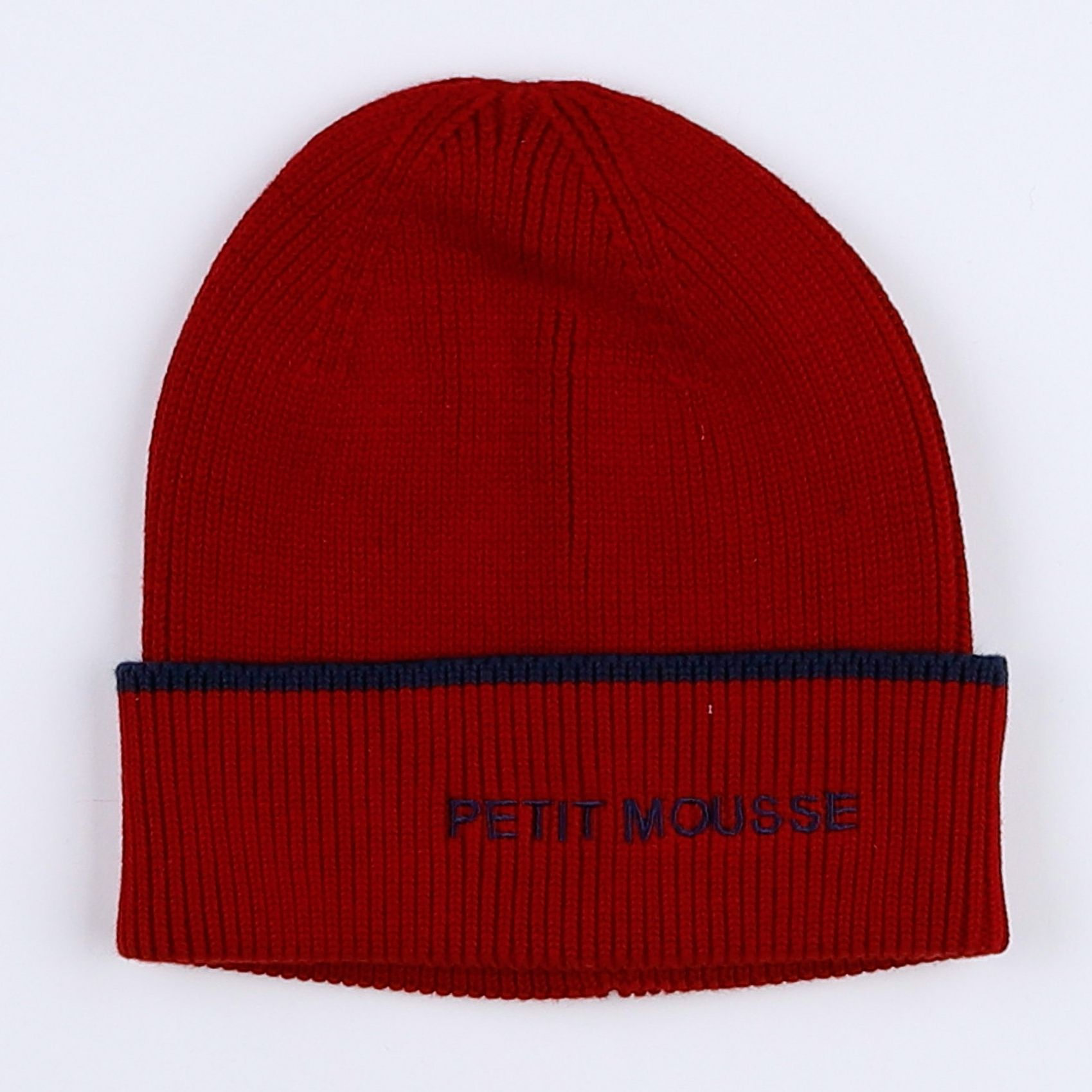 Chamaye - bonnet "PETIT MOUSSE" rouge. bleu - 3/6 ans"