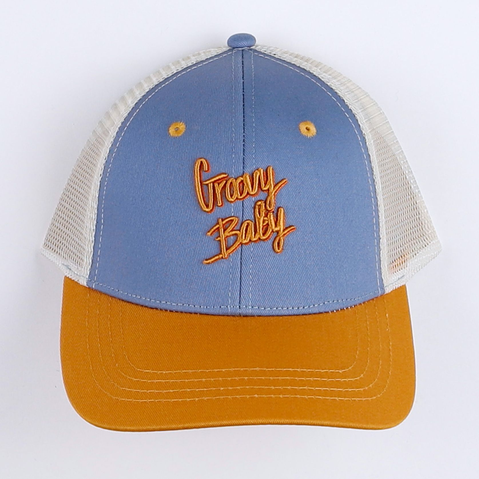 Chamaye - casquette "GROOVY BABY" bleu. jaune - 7/12 ans"