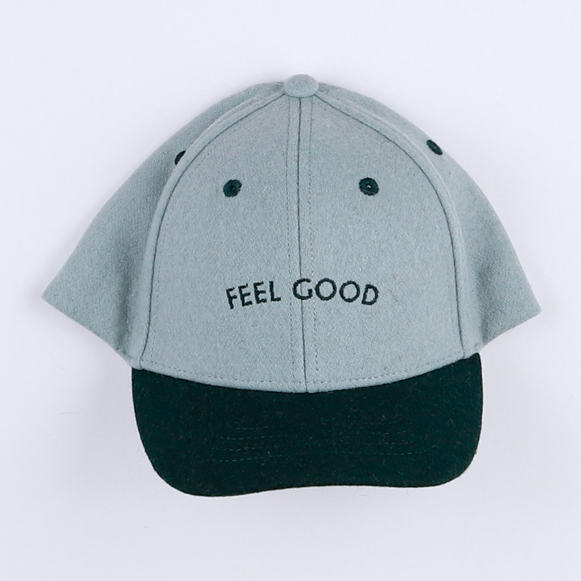 Chamaye - casquette feutre " FEEL GOOD " vert - 7/12 ans"