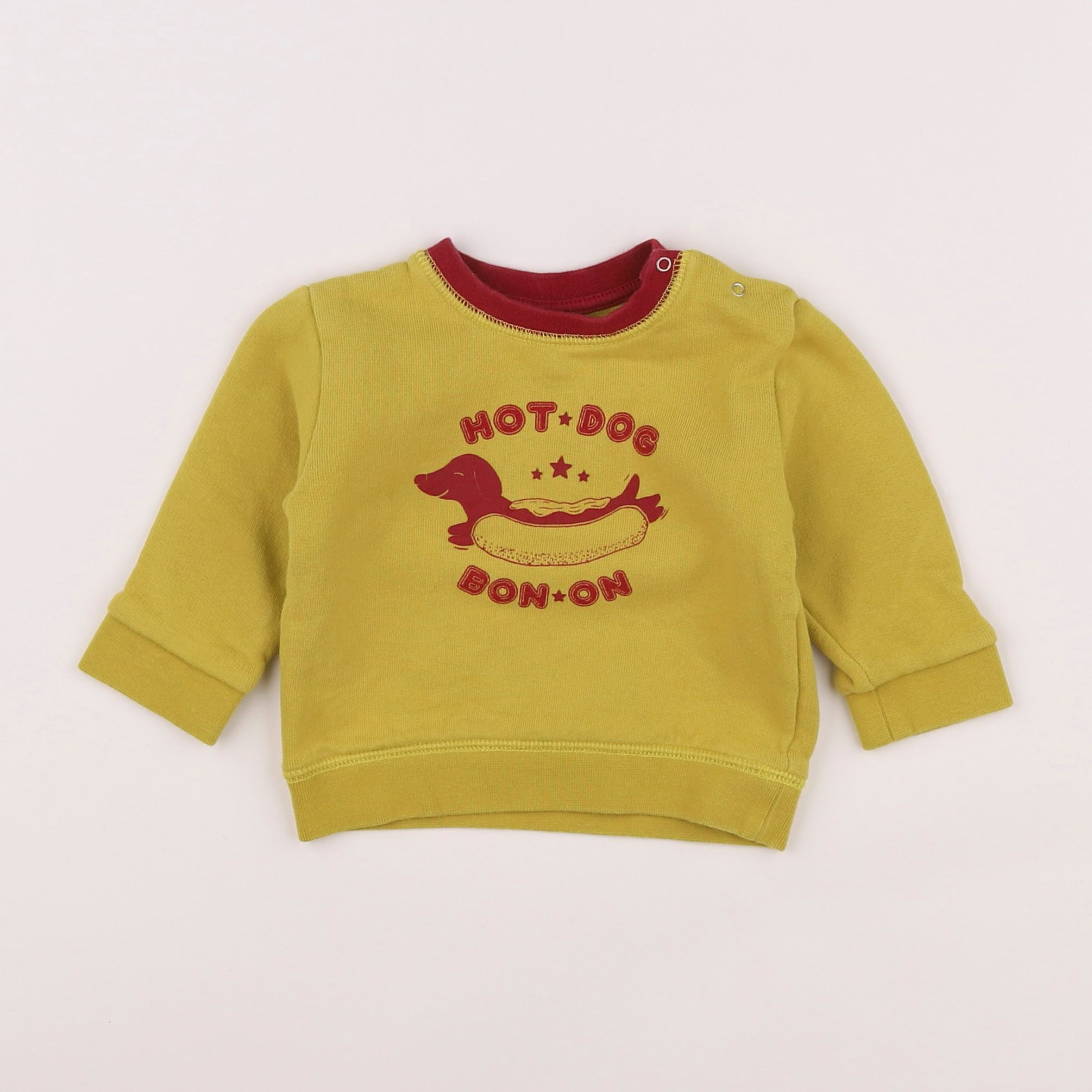 Bonton - sweat jaune - 6 mois