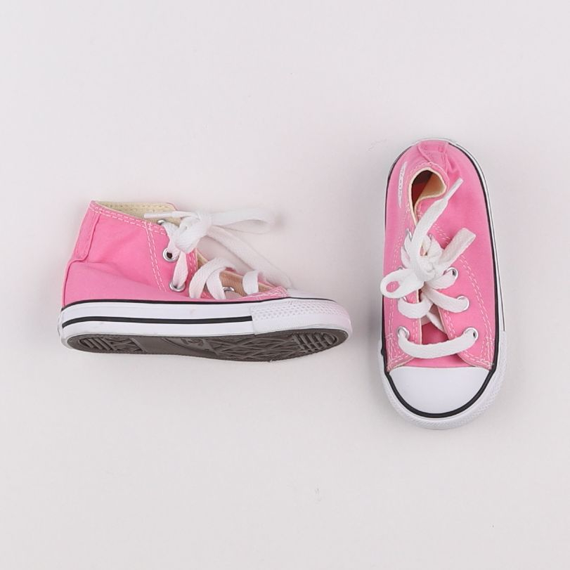 Converse - tennis à scratch/ lacets rose - pointure 22