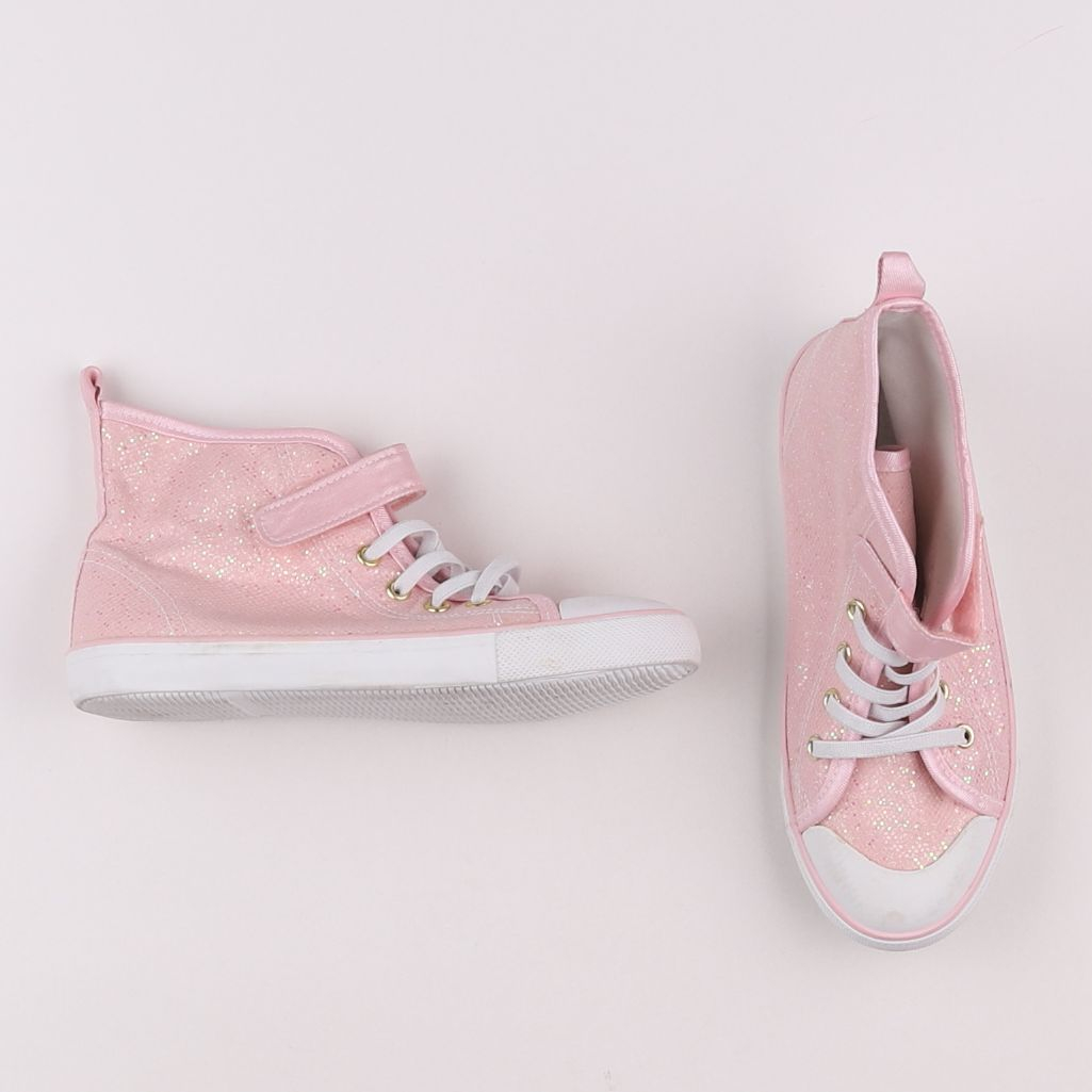 H&M - tennis à scratch/ lacets rose - pointure 33