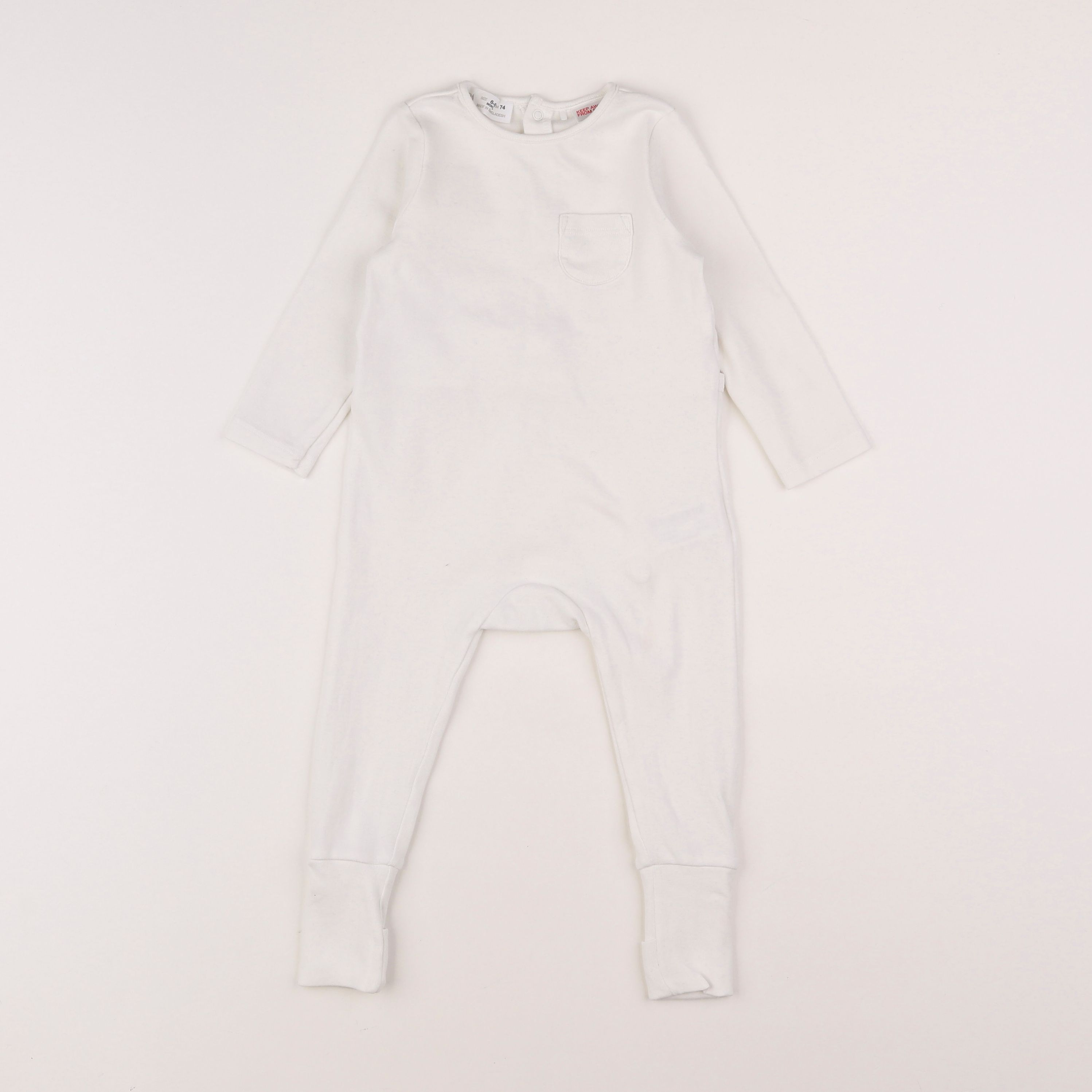 Zara - pyjama coton blanc - 6/9 mois