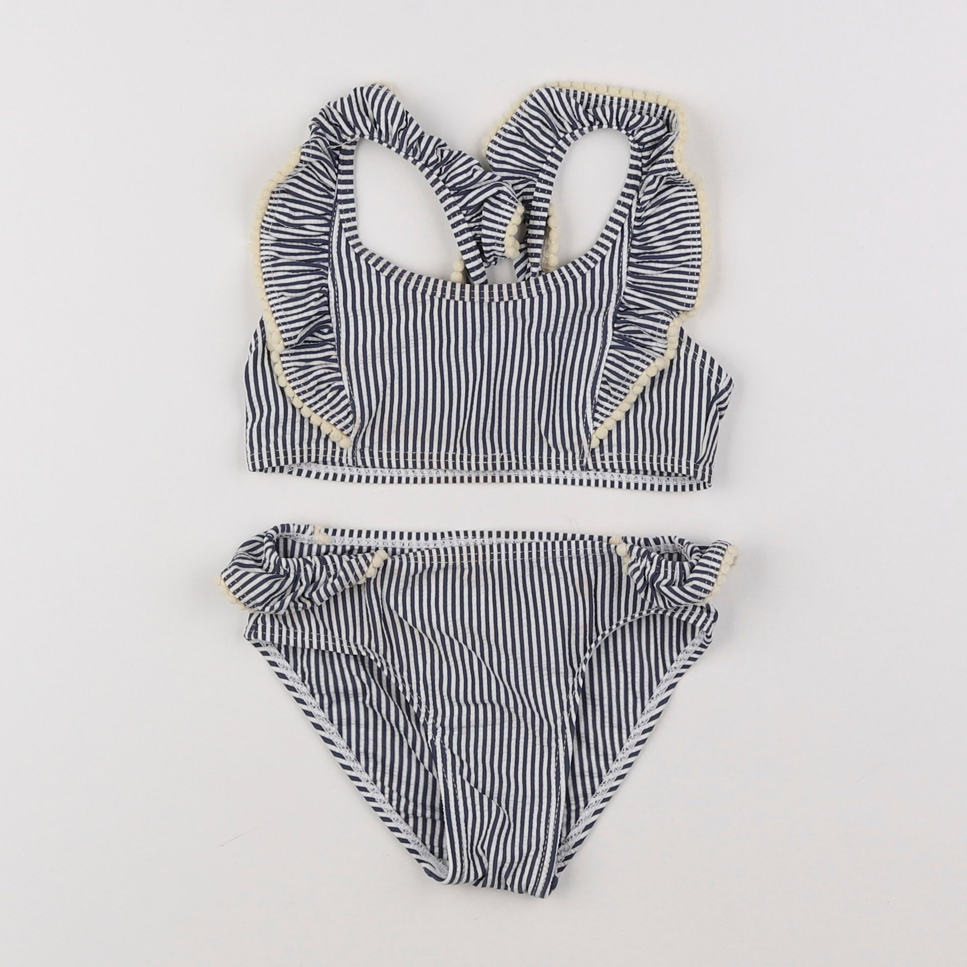 Vertbaudet - maillot de bain bleu, blanc - 4 ans