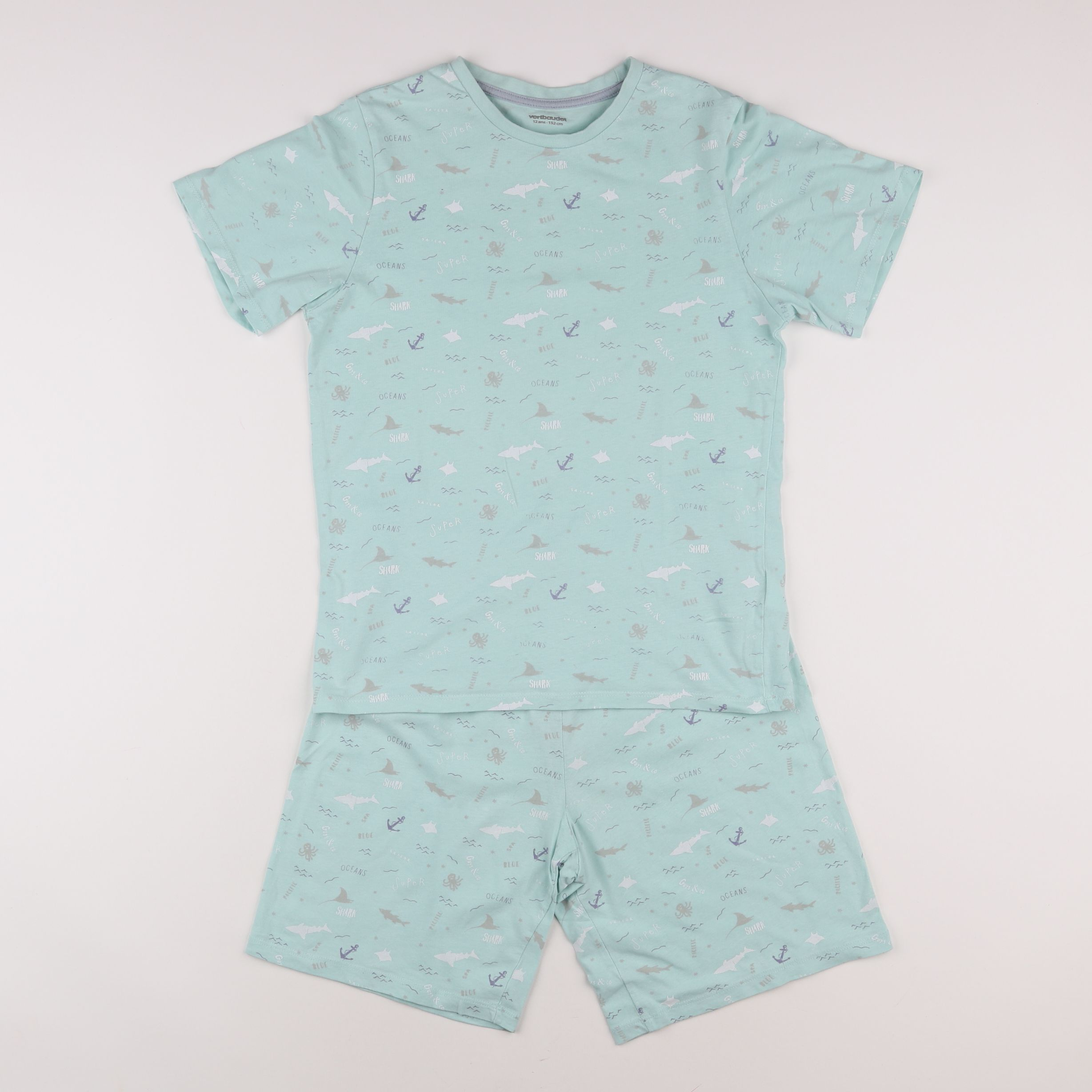 Vertbaudet - pyjama coton bleu - 12 ans