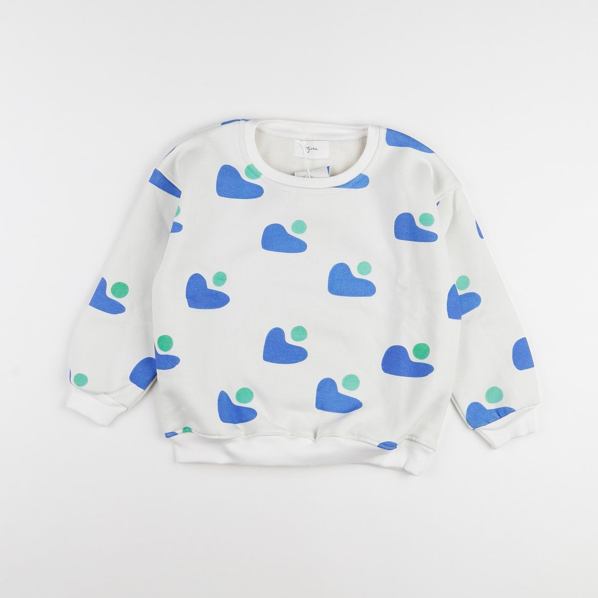 Ayuna - sweat 70's blanc, bleu - 12 ans