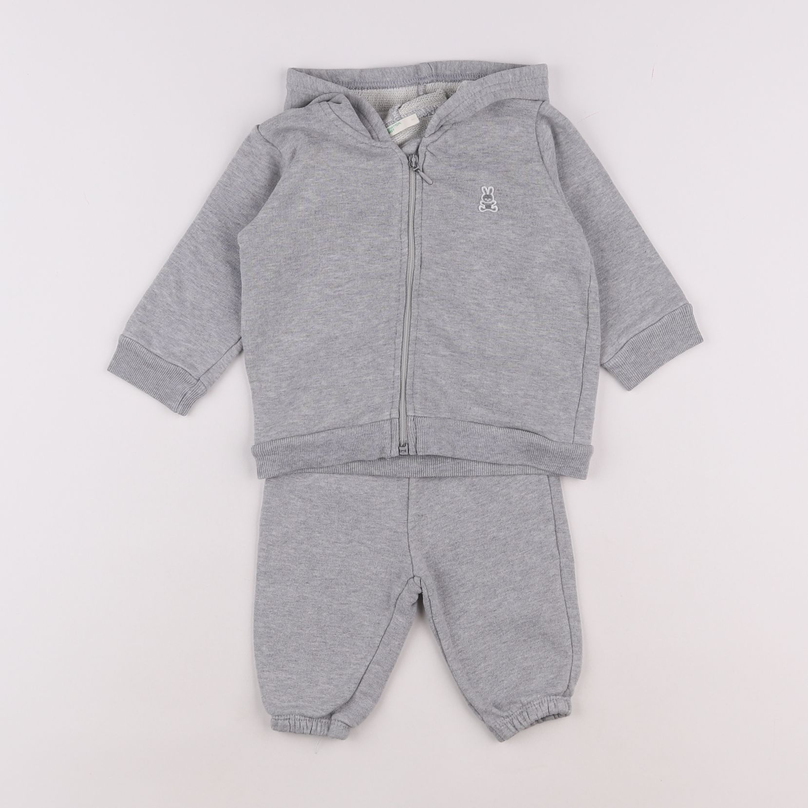 Benetton - ensemble gris - 1/3 mois