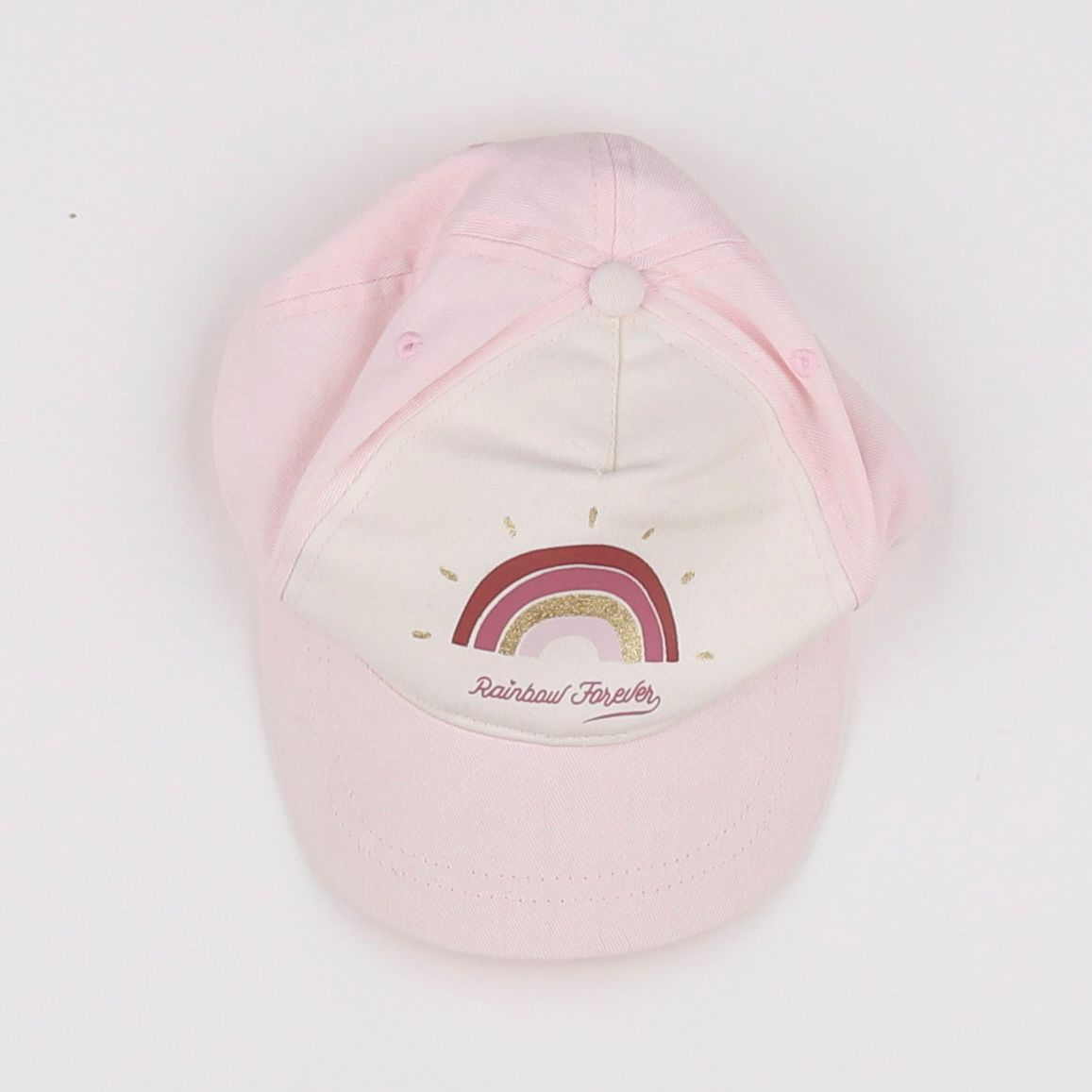 Vertbaudet - casquette rose, or - 3/4 ans