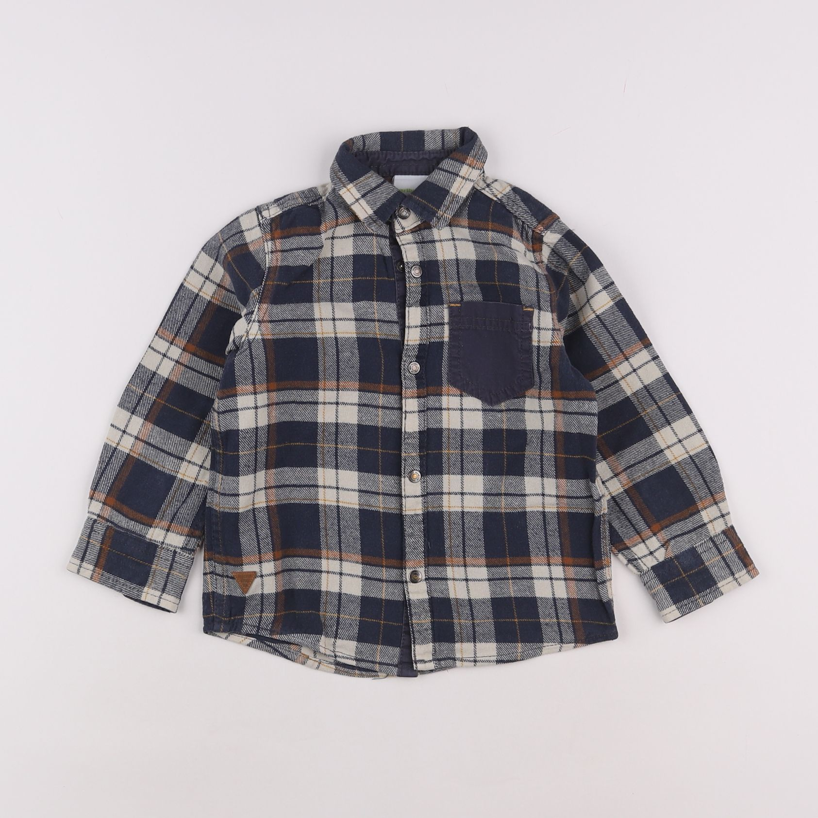 Vertbaudet - chemise bleu, blanc - 4 ans