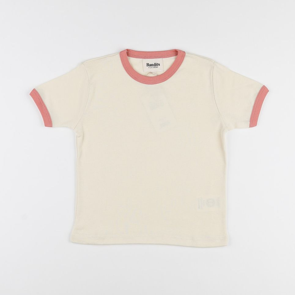 Bandits à la crème - tee-shirt rose poudré sans patch - 8 ans