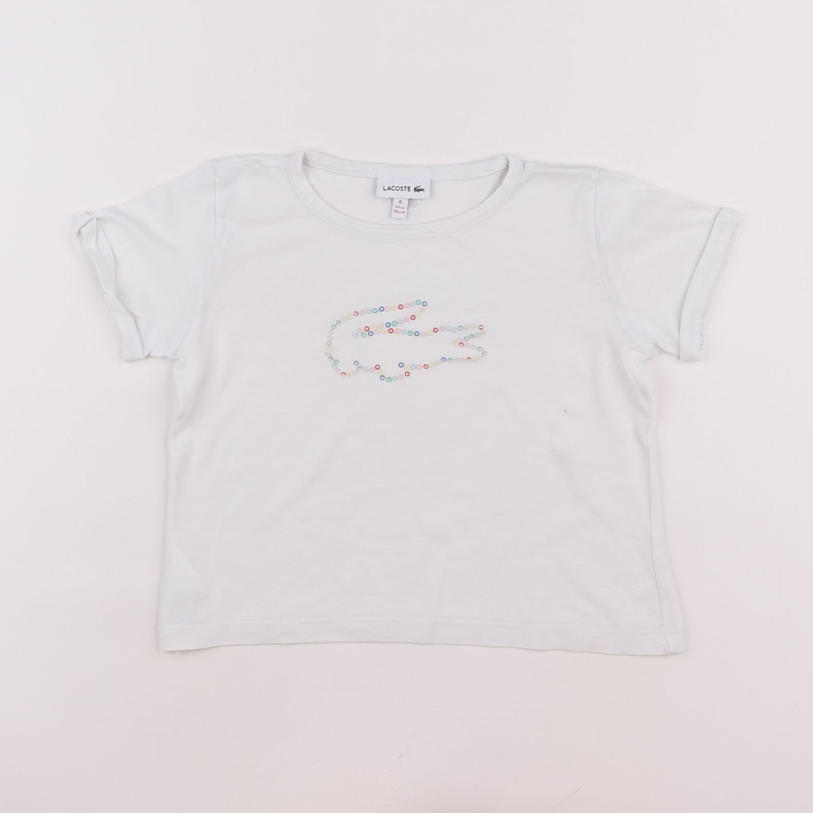 Lacoste - tee-shirt blanc - 6 ans