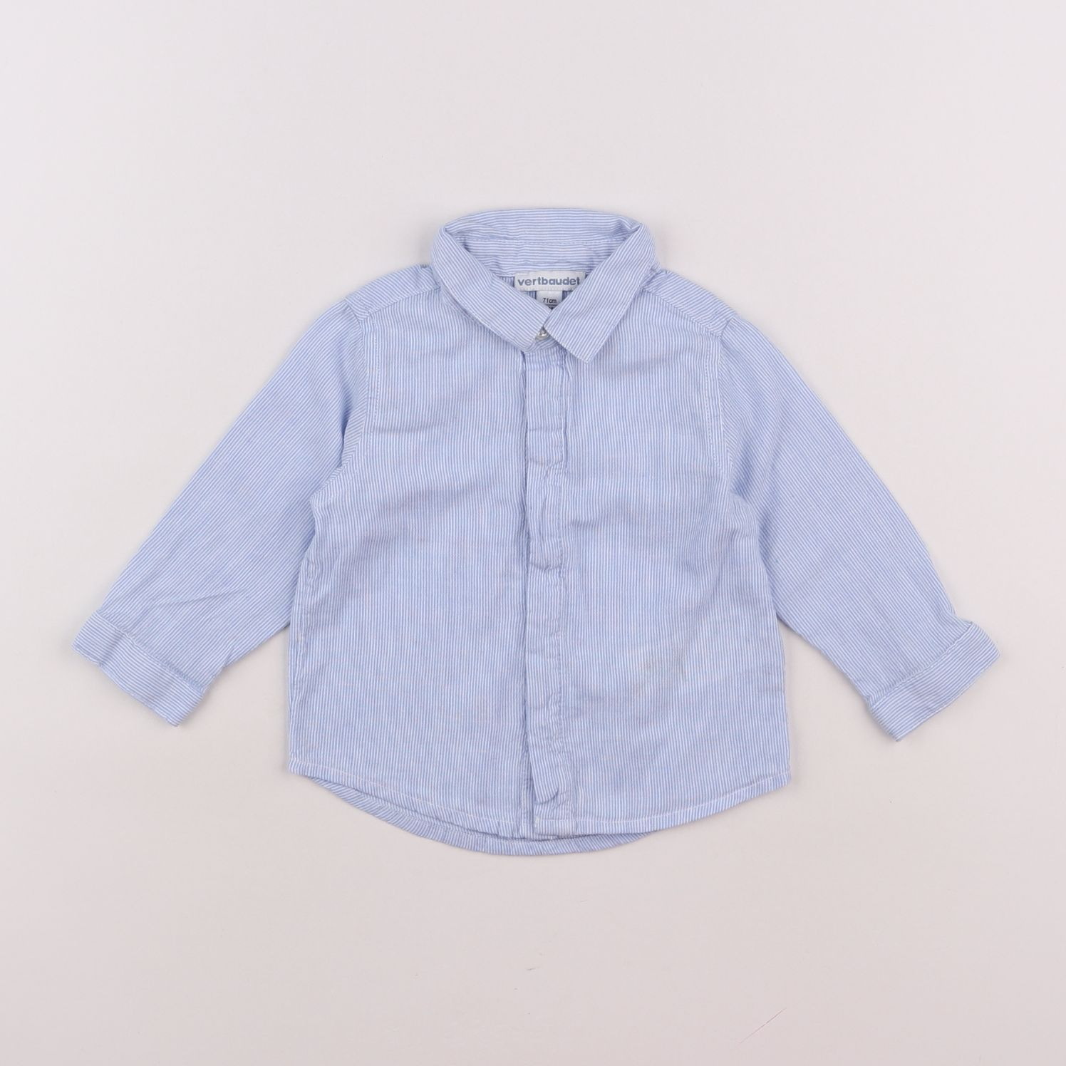 Vertbaudet - chemise bleu - 9 mois