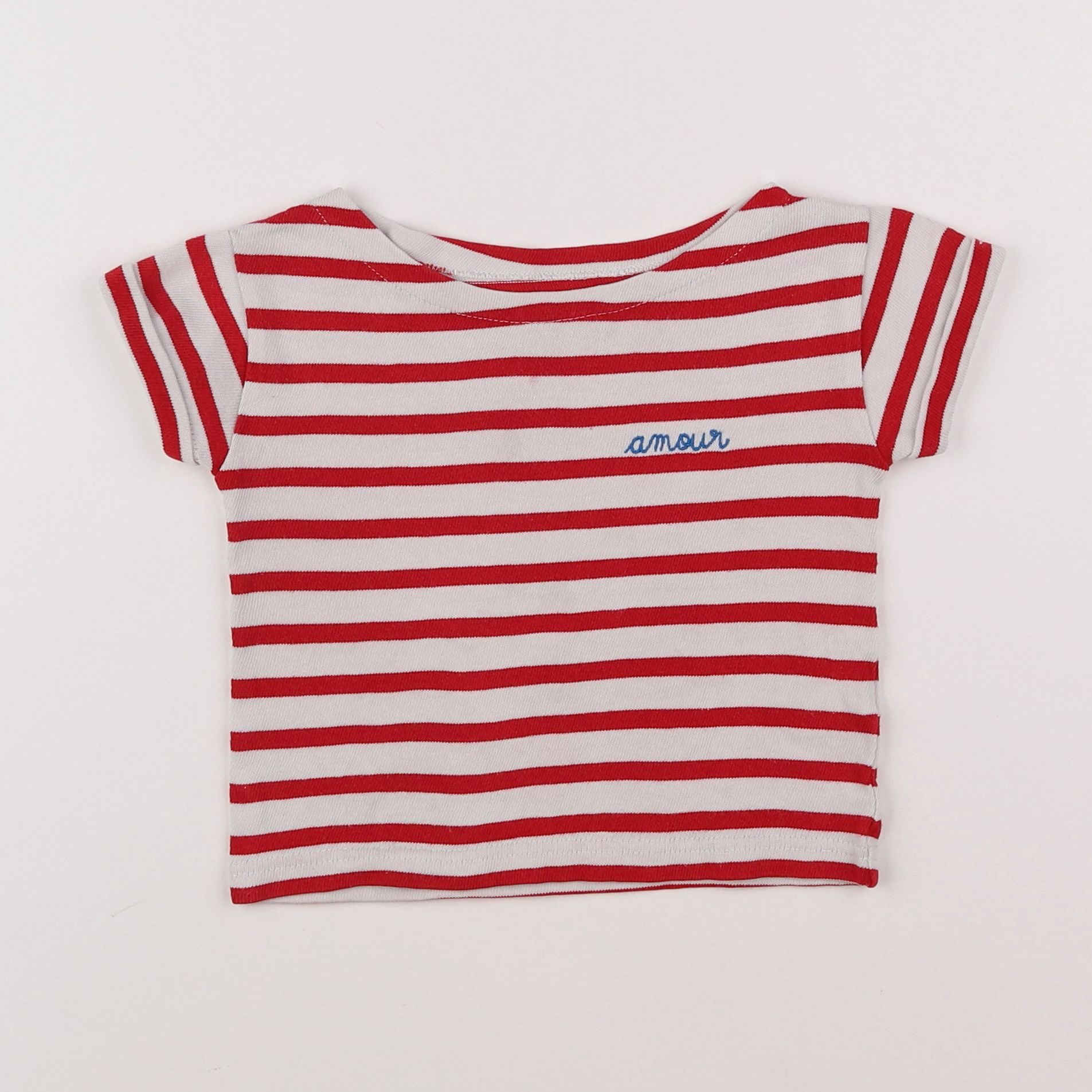 Maison Labiche - tee-shirt blanc, rouge - 18 mois