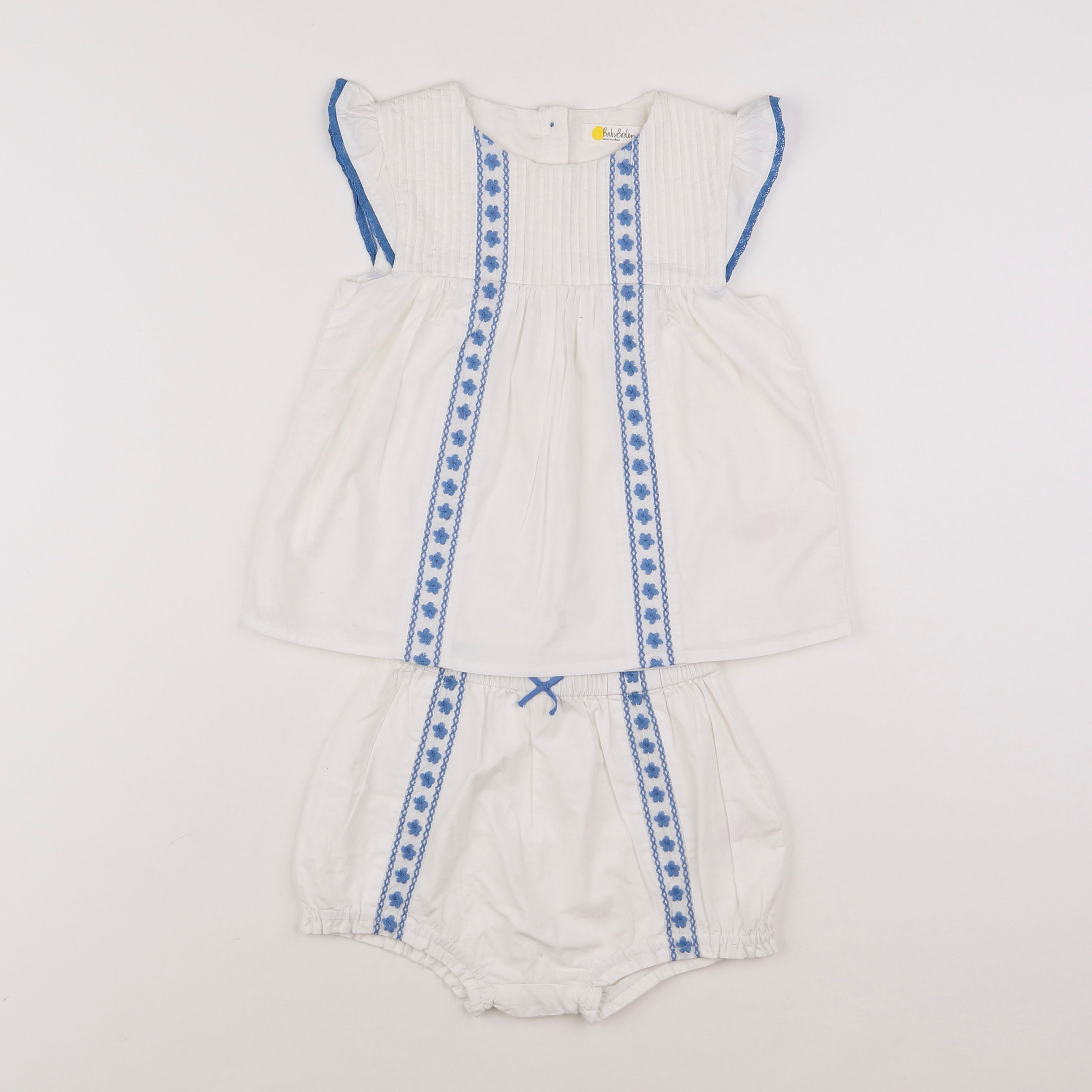 Baby Boden - ensemble blanc, bleu - 3/4 ans