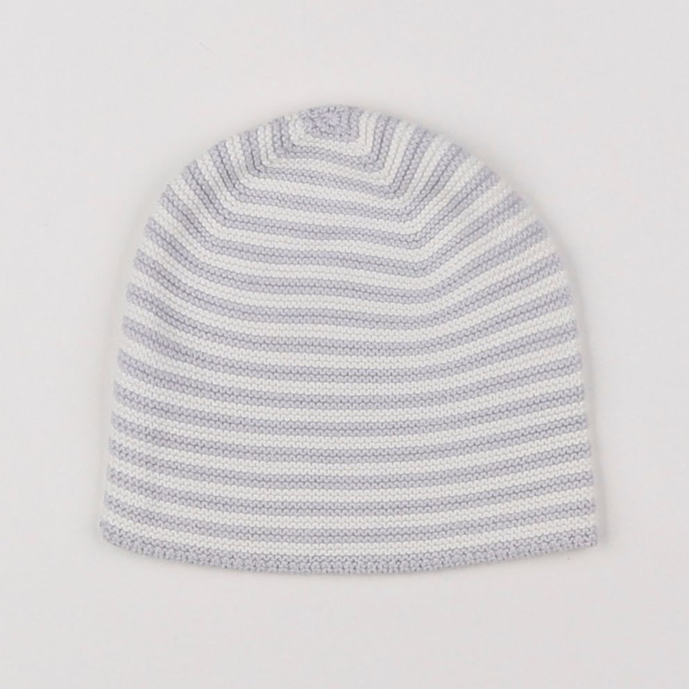 Jacadi - bonnet blanc, gris - 9/12 mois