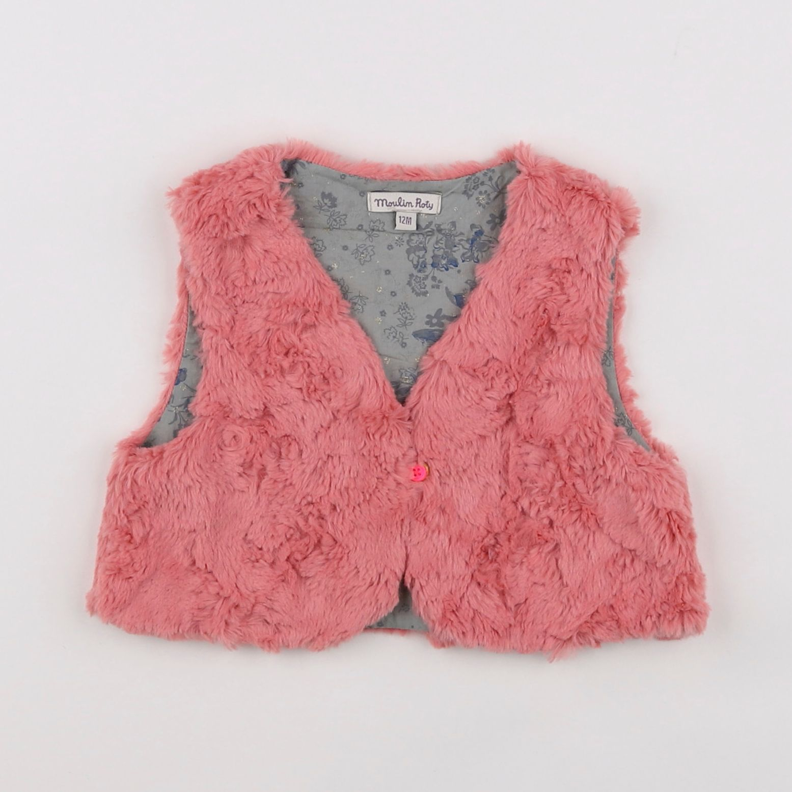 Moulin Roty - gilet rose - 12 mois