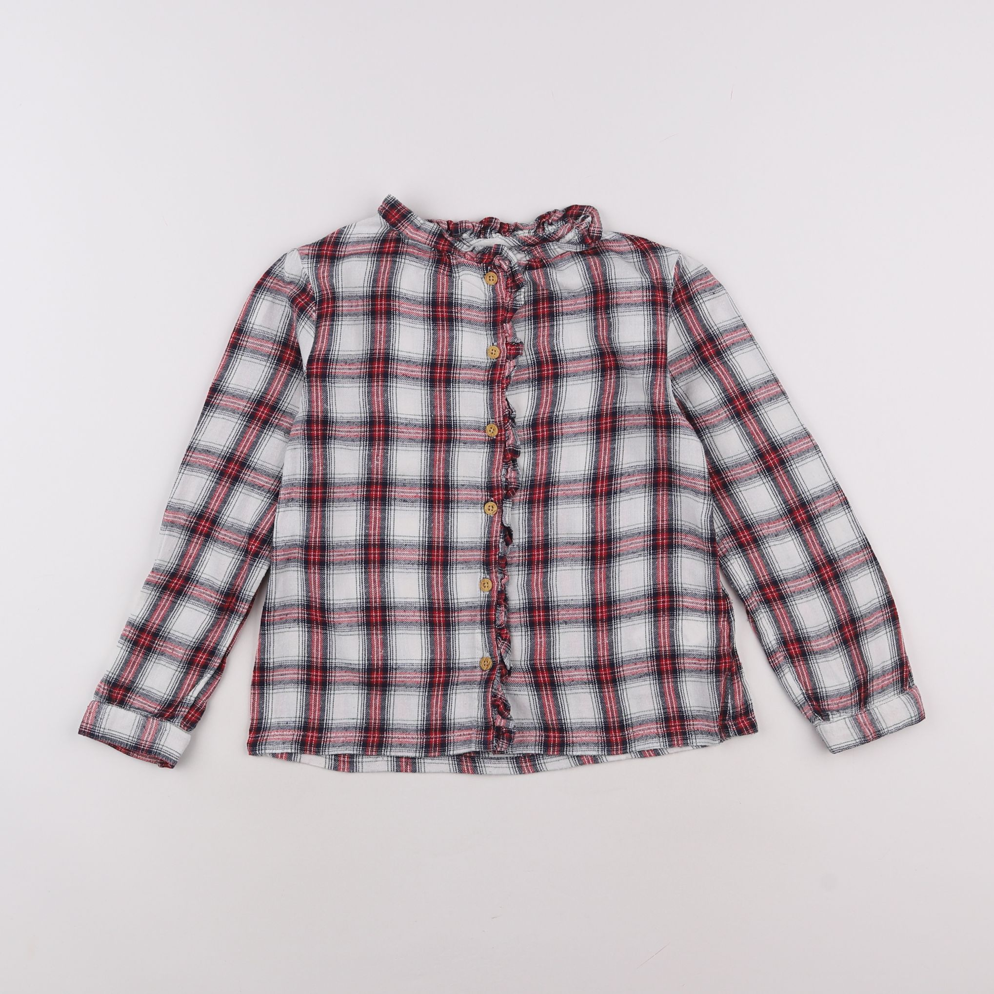 Vertbaudet - chemise rouge - 7 ans