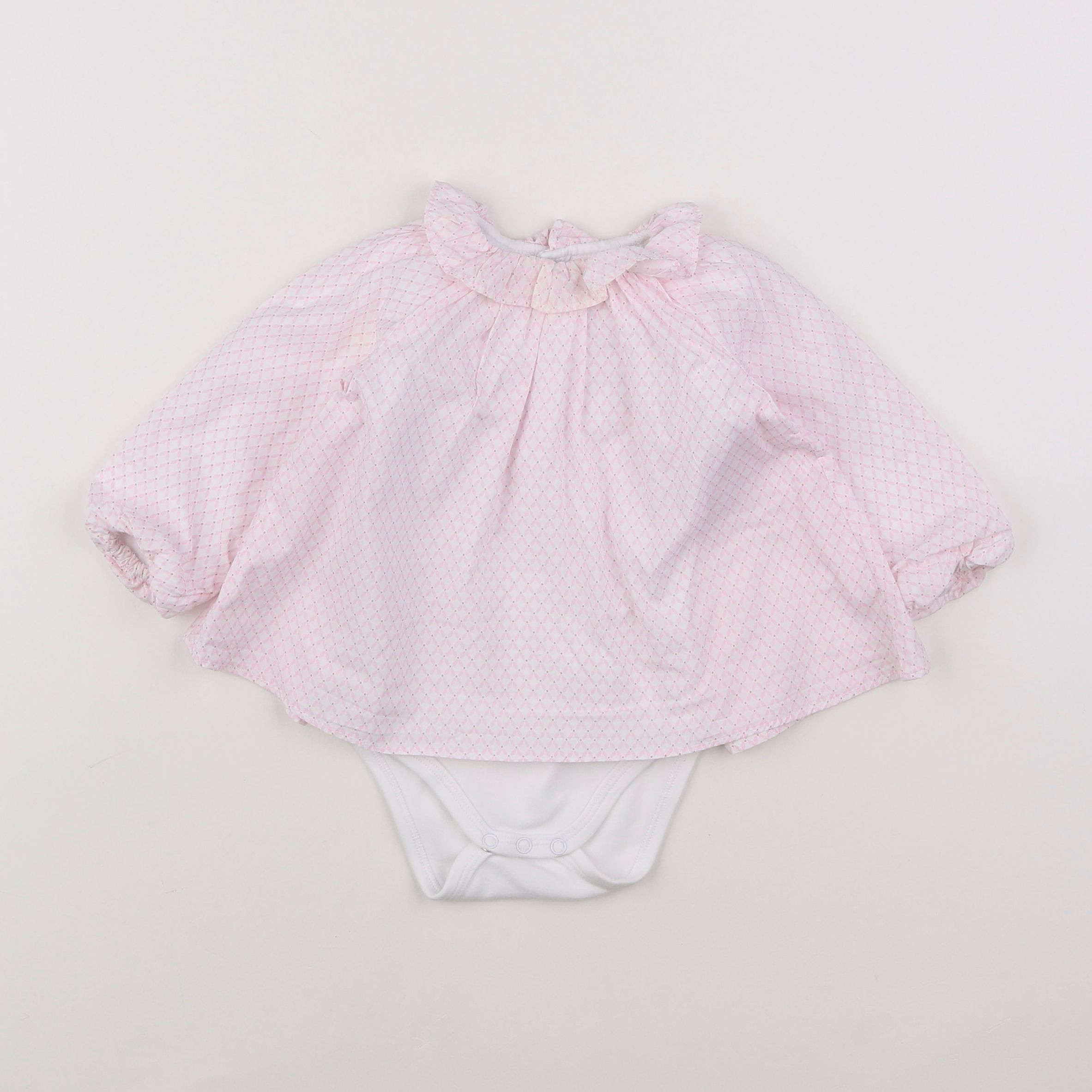 Jacadi - body blouse rose - 6 mois