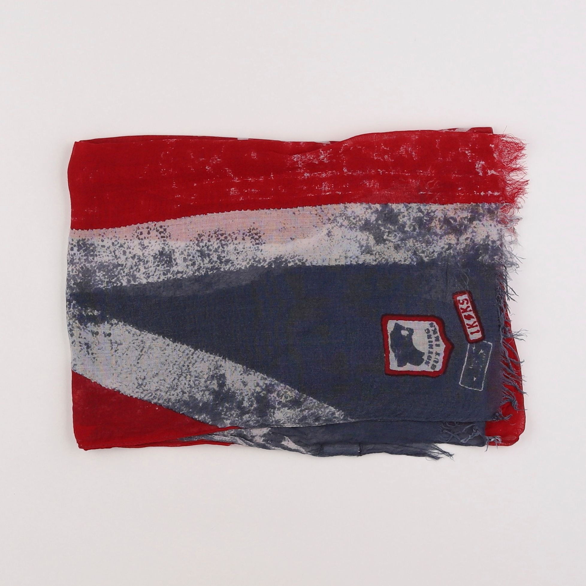 IKKS - foulard blanc, bleu, rouge - 8/9 ans