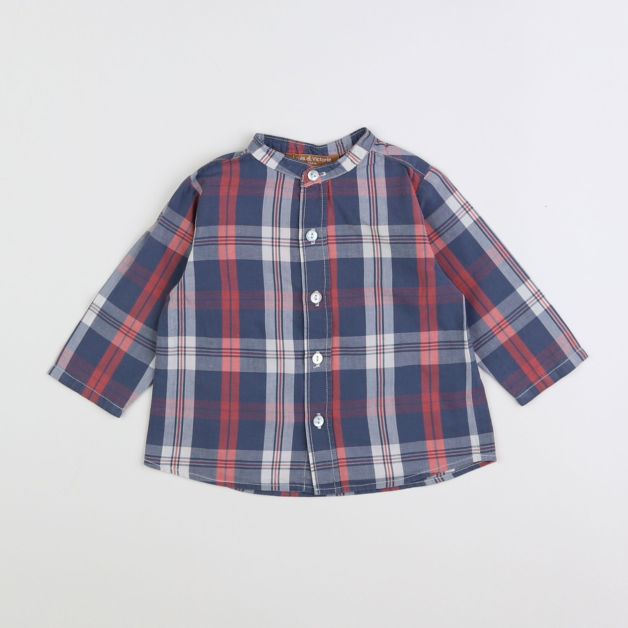 Louis et Victorie - chemise bleu - 6 mois