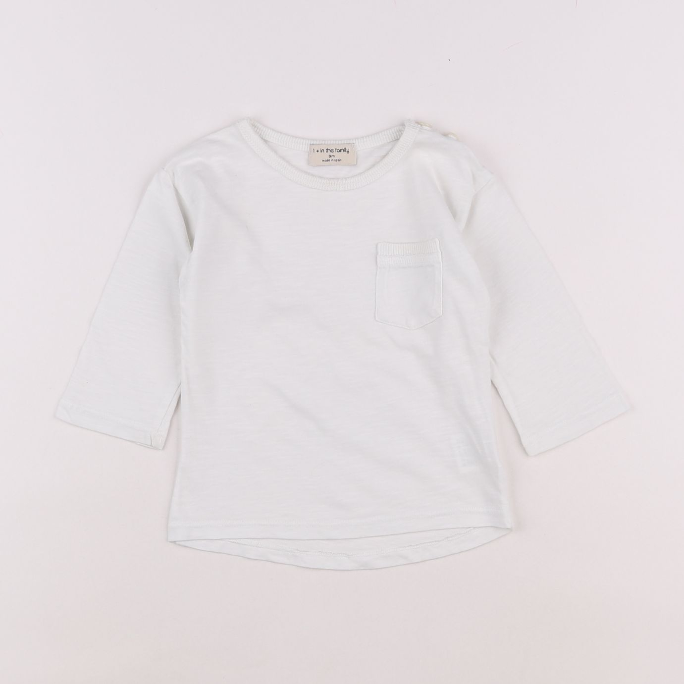 1+ In the family - tee-shirt blanc - 9 mois