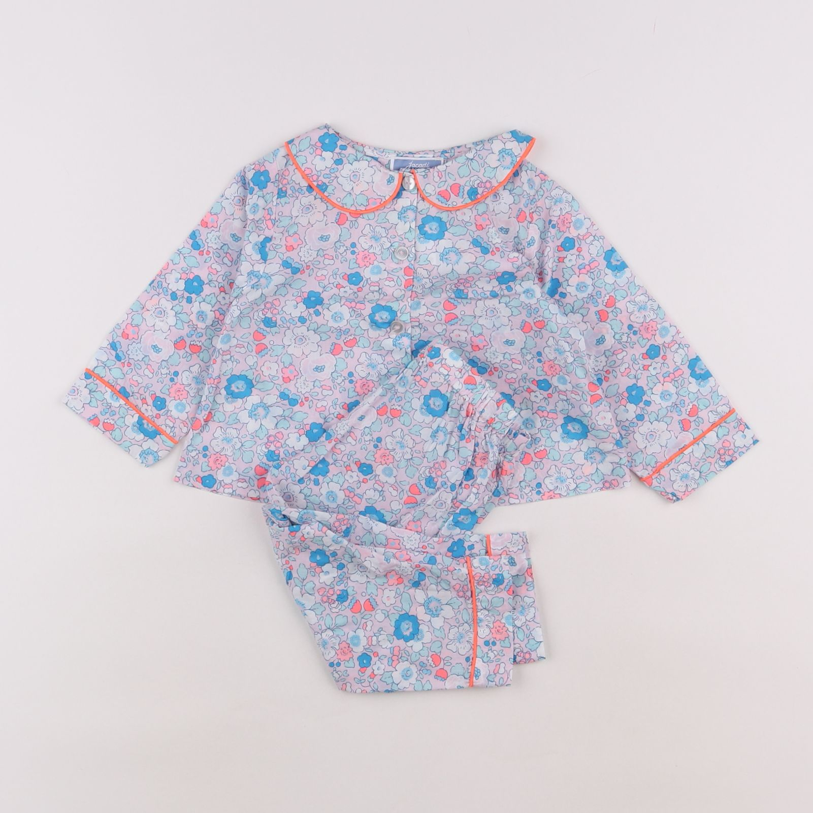 Jacadi - pyjama liberty coton bleu - 12 mois