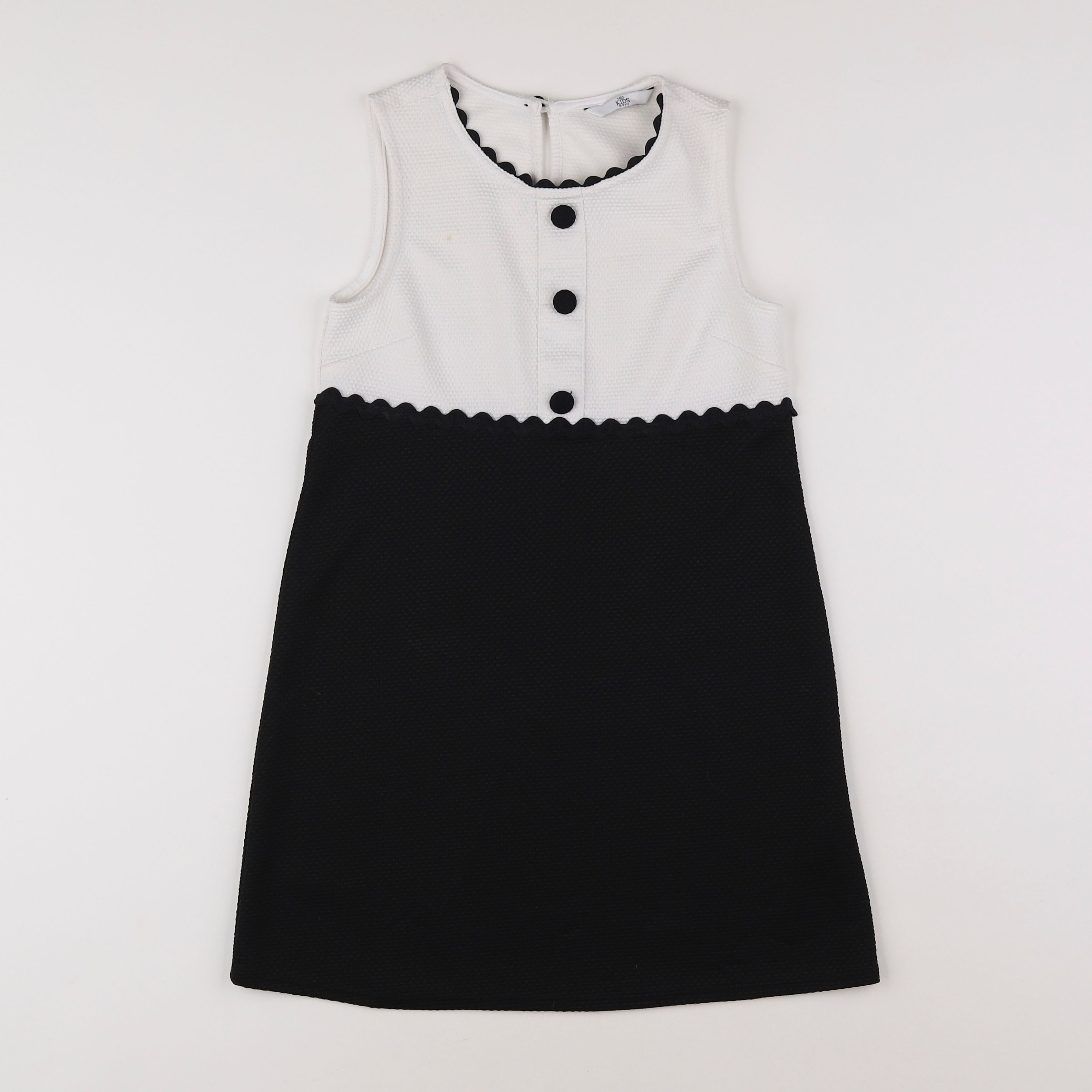 Marks & Spencer  - robe blanc, noir - 8/9 ans