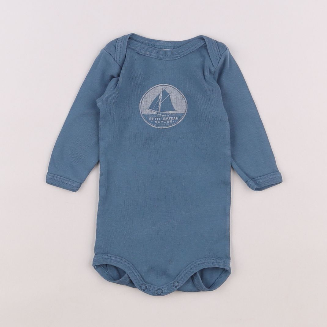 Petit Bateau - body bleu - 3 mois