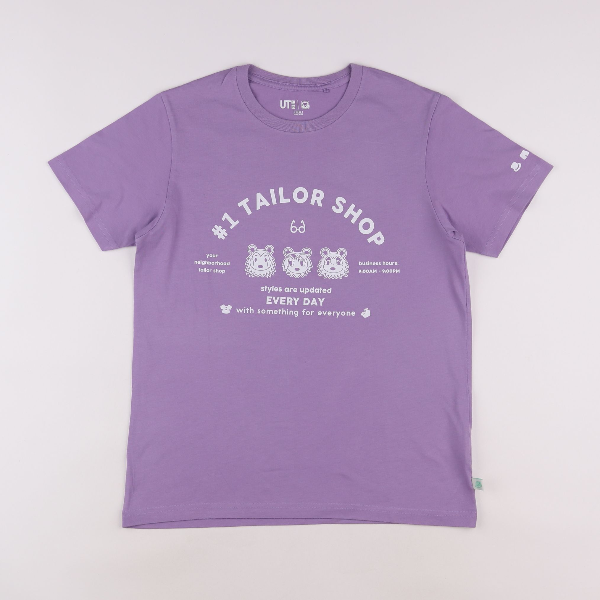 Uniqlo - tee-shirt blanc, violet - 11/12 ans