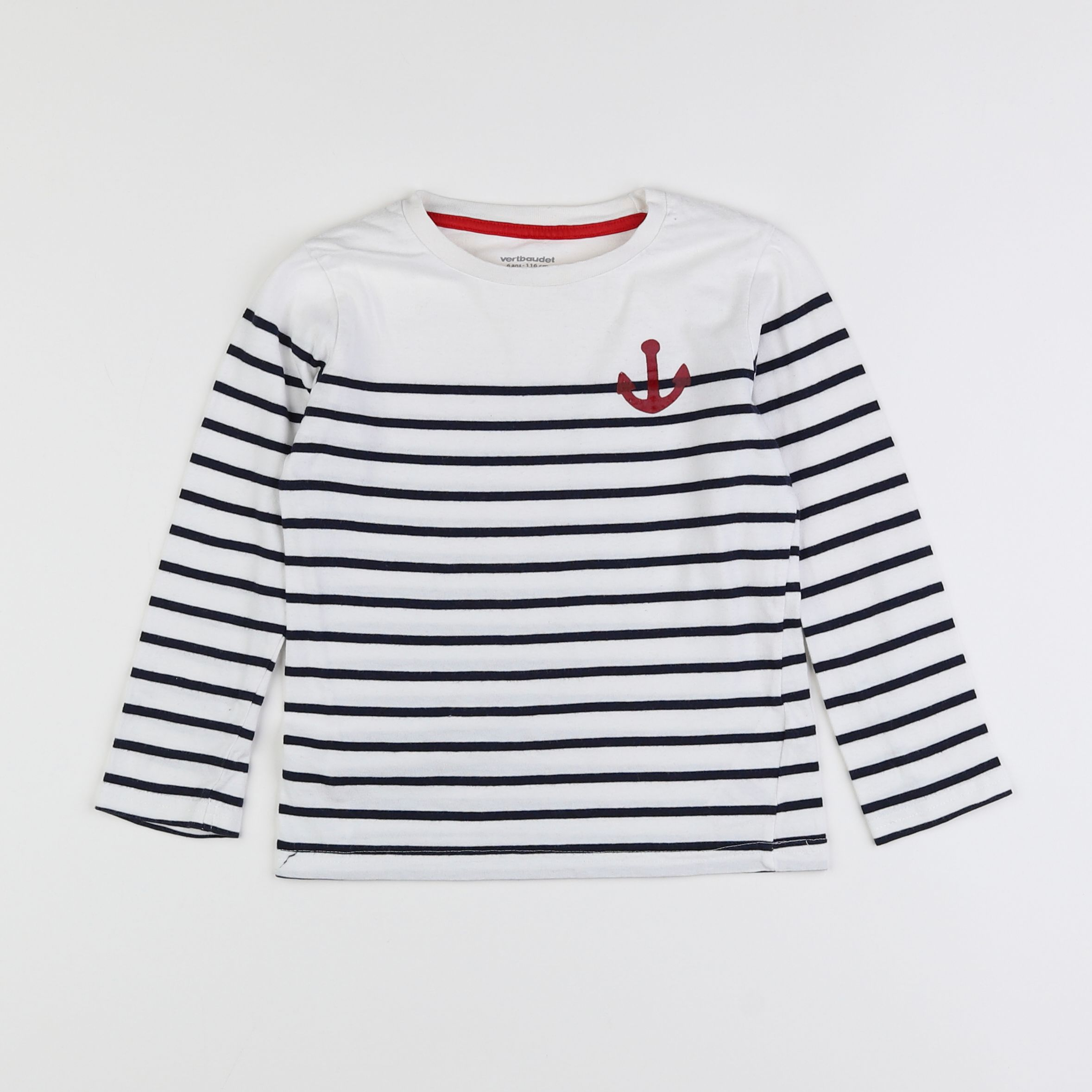 Vertbaudet - tee-shirt bleu, blanc - 6 ans