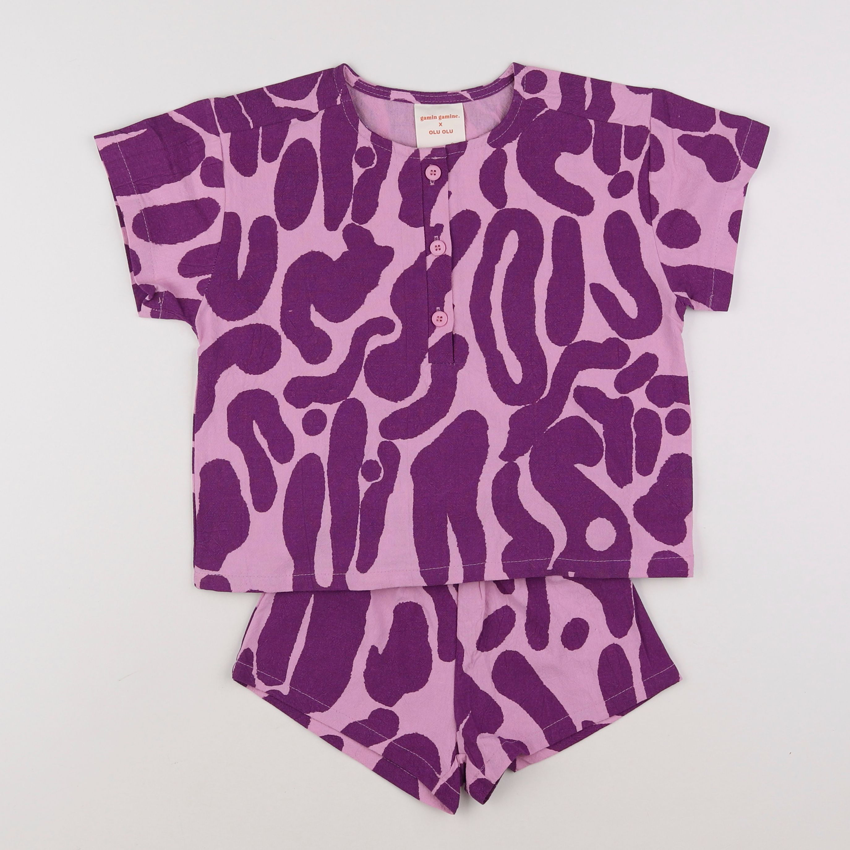 Gamin gamine - ensemble violet - 2 ans