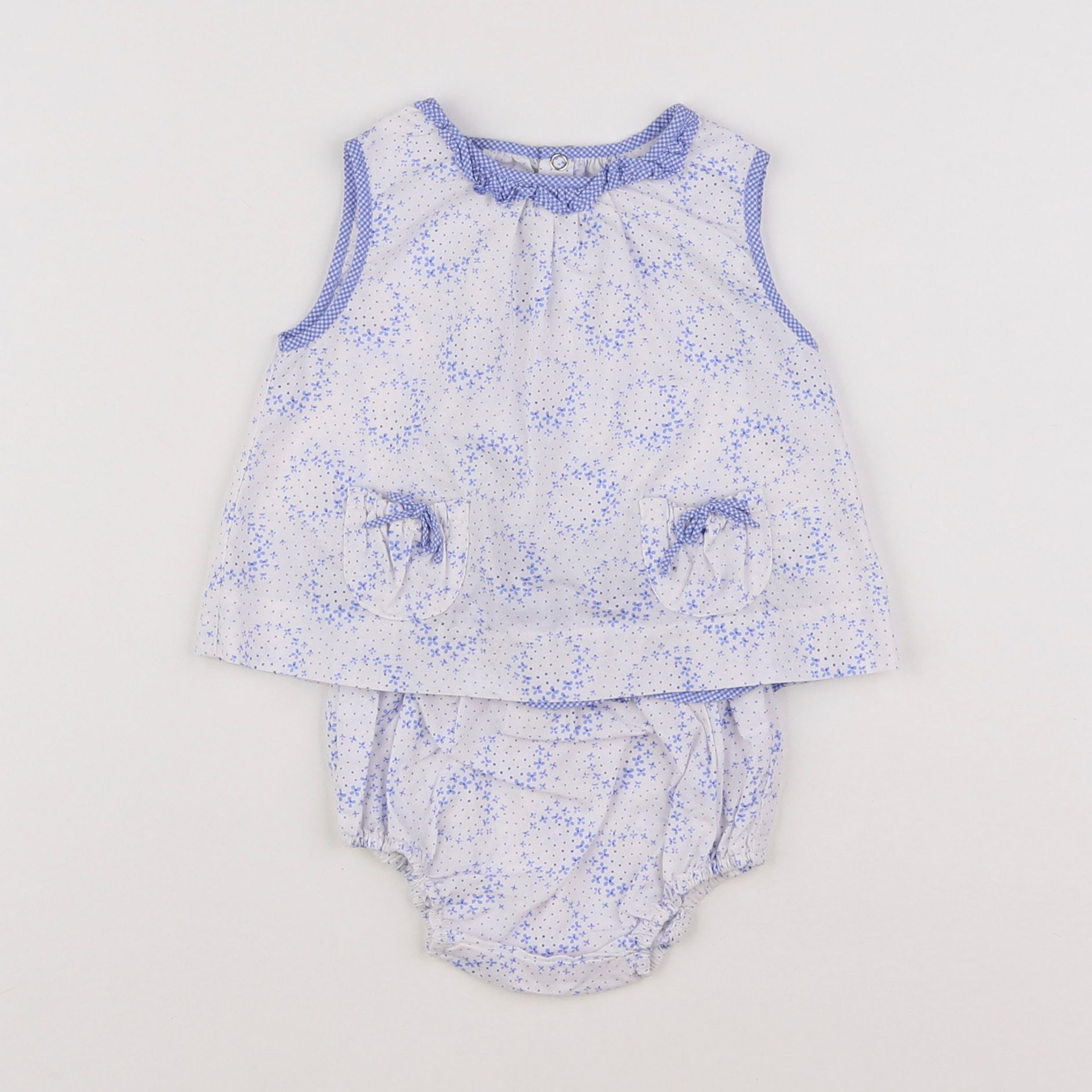 Jacadi - ensemble blanc, bleu - 3 mois