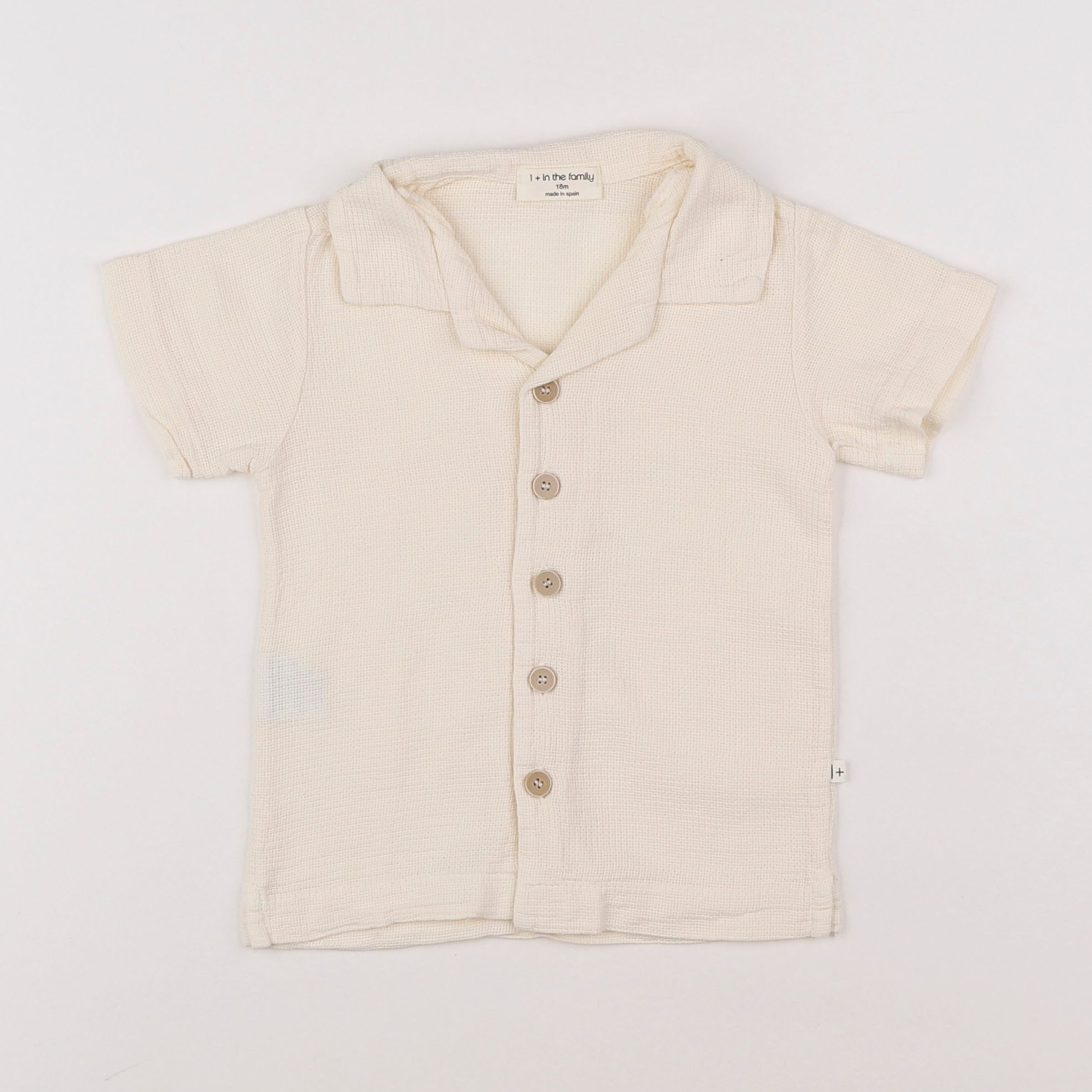 1+ In the family - chemise beige - 18 mois